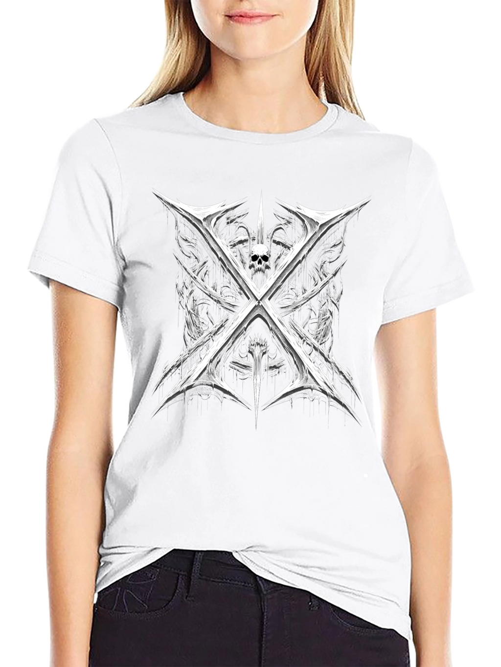 Skull & Blades Graphic Tee - Black