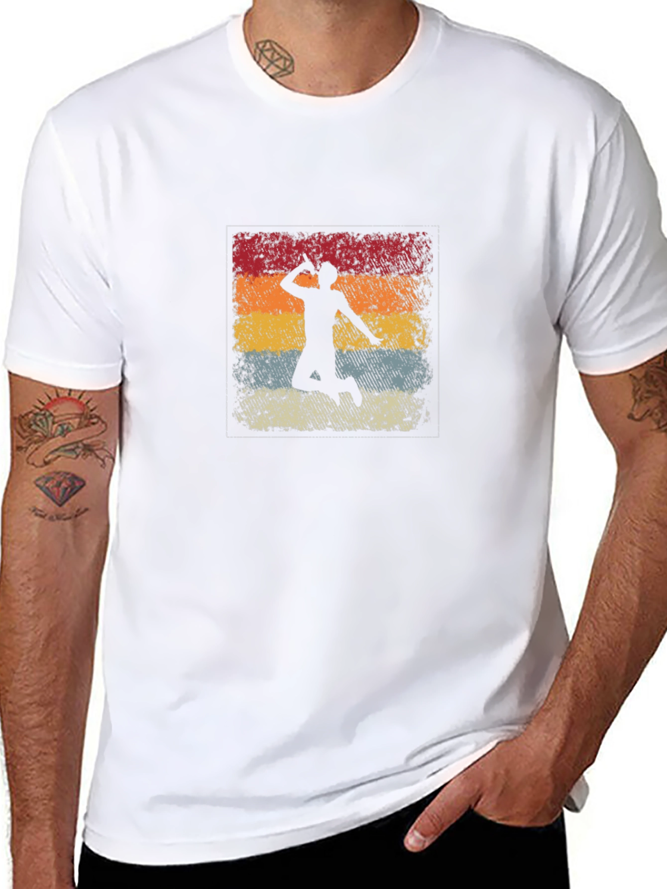 Retro Badminton Player T-Shirt