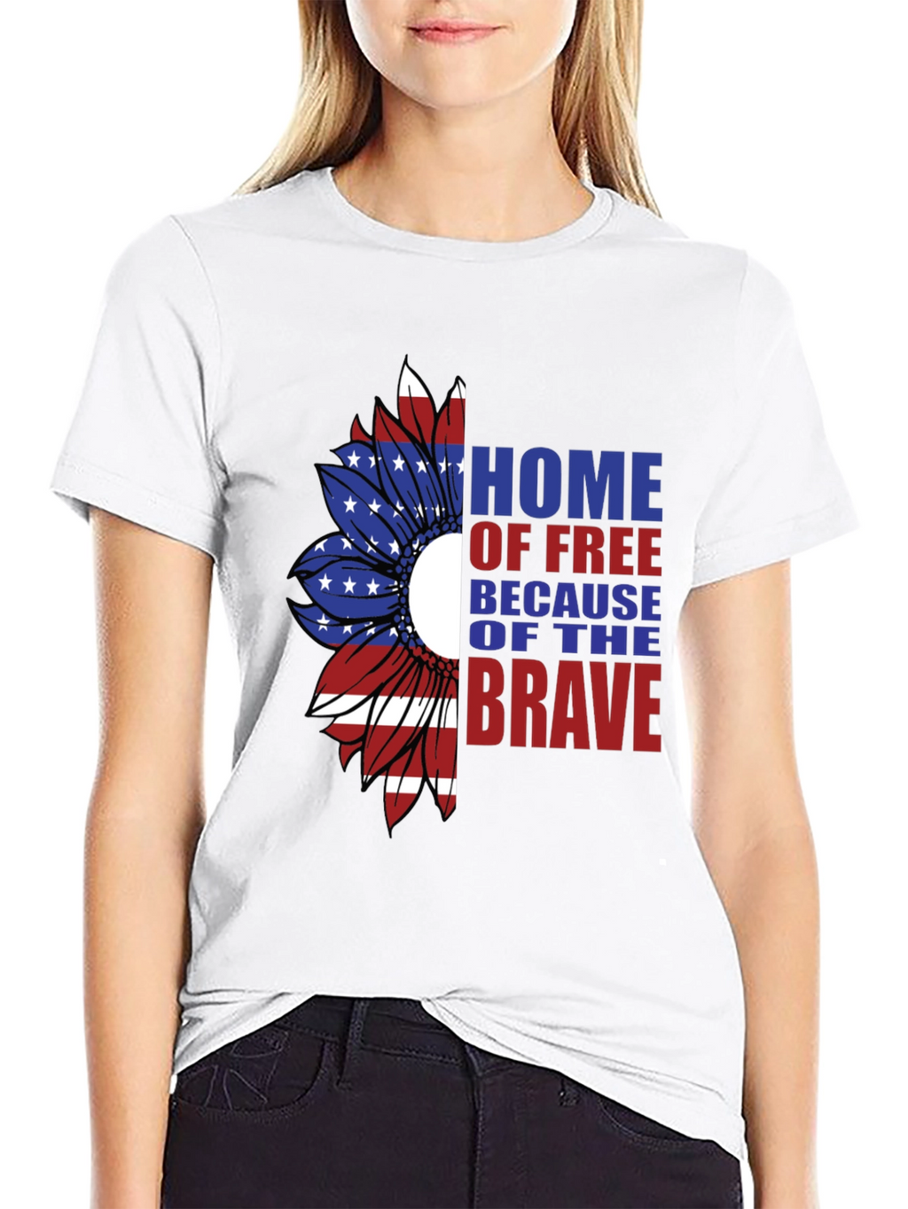 Patriotic Sunflower Graphic T-Shirt