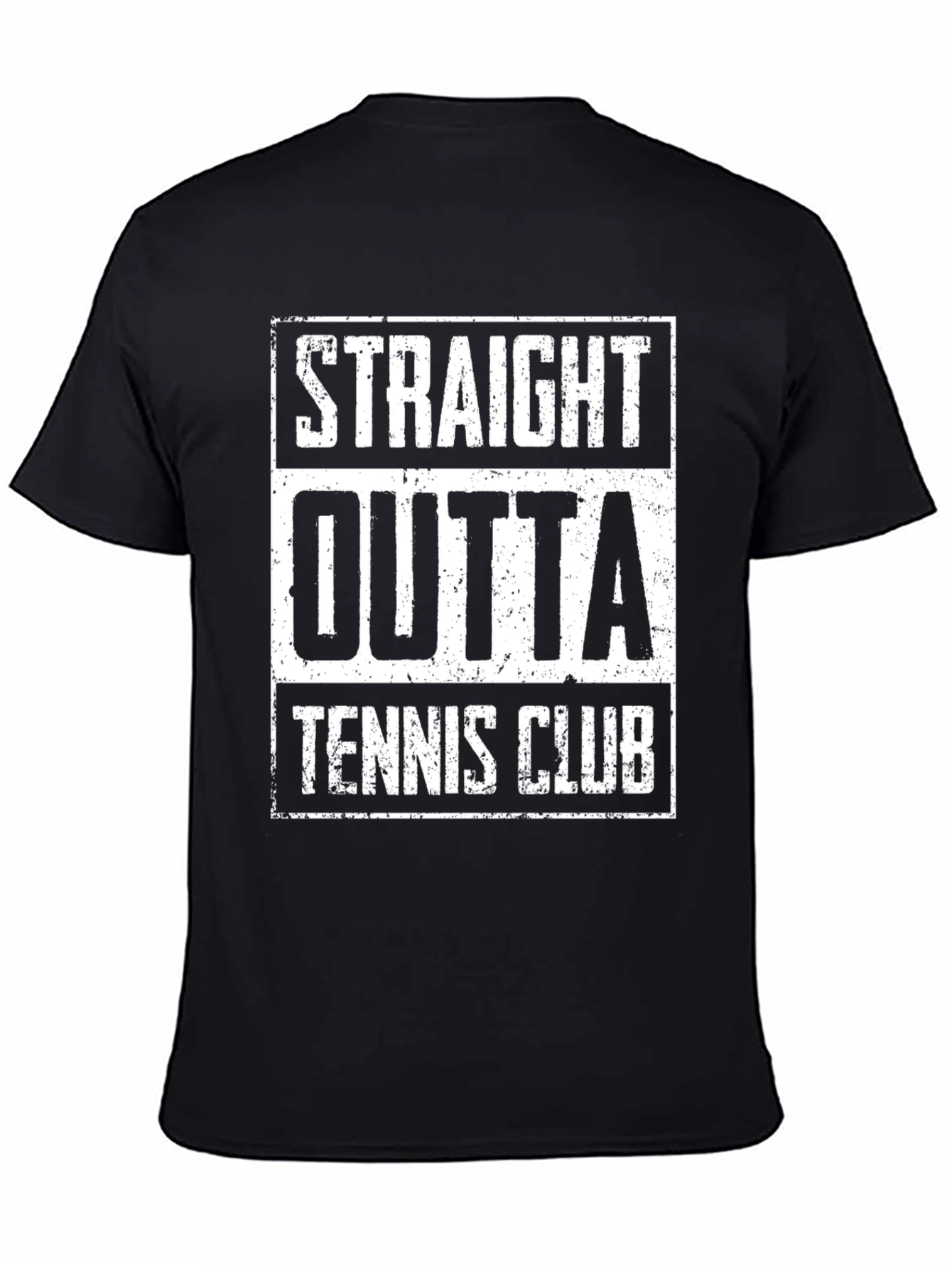 Straight Outta Tennis Club Black Graphic Tee