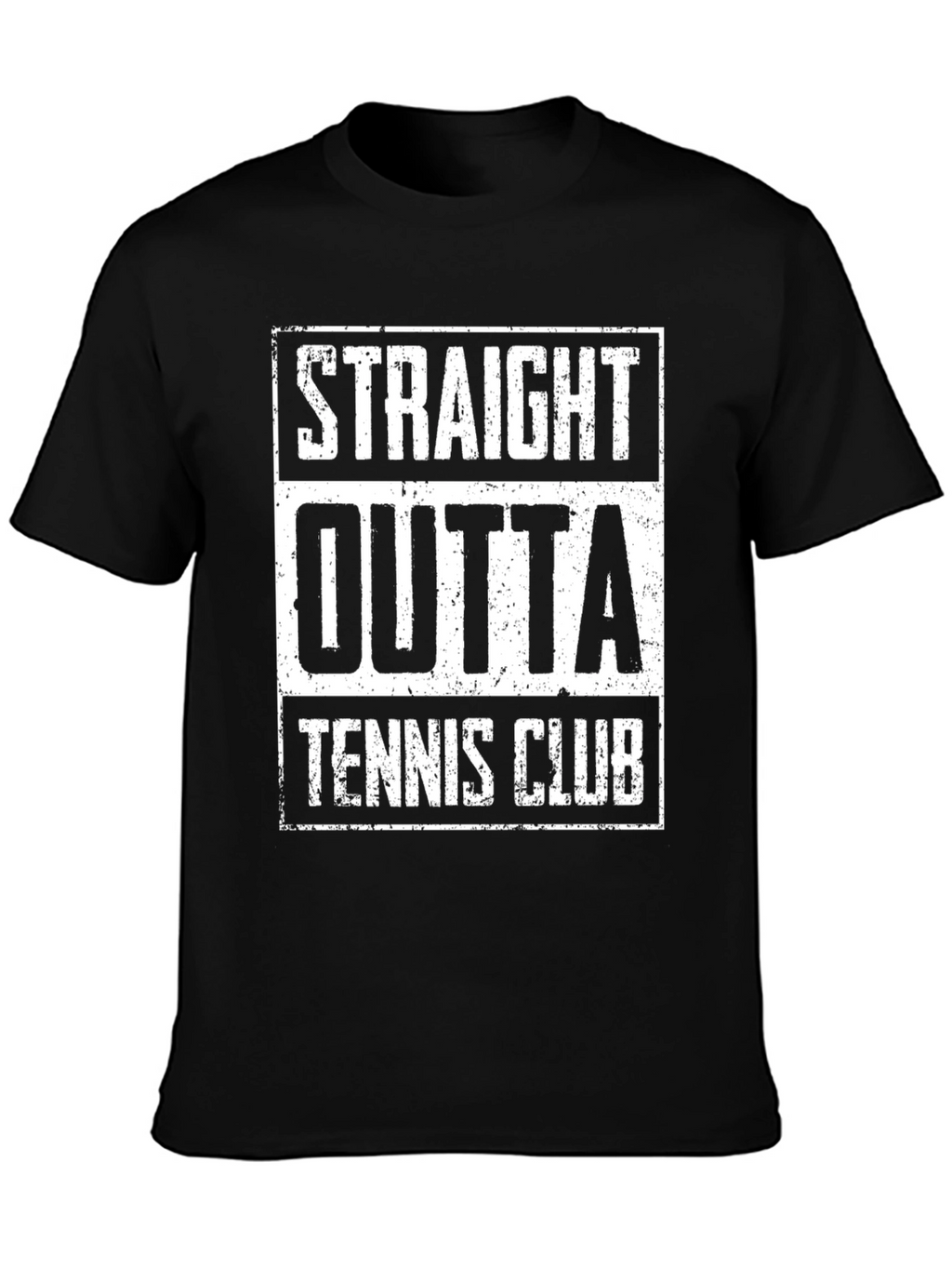 Straight Outta Tennis Club Black Graphic Tee