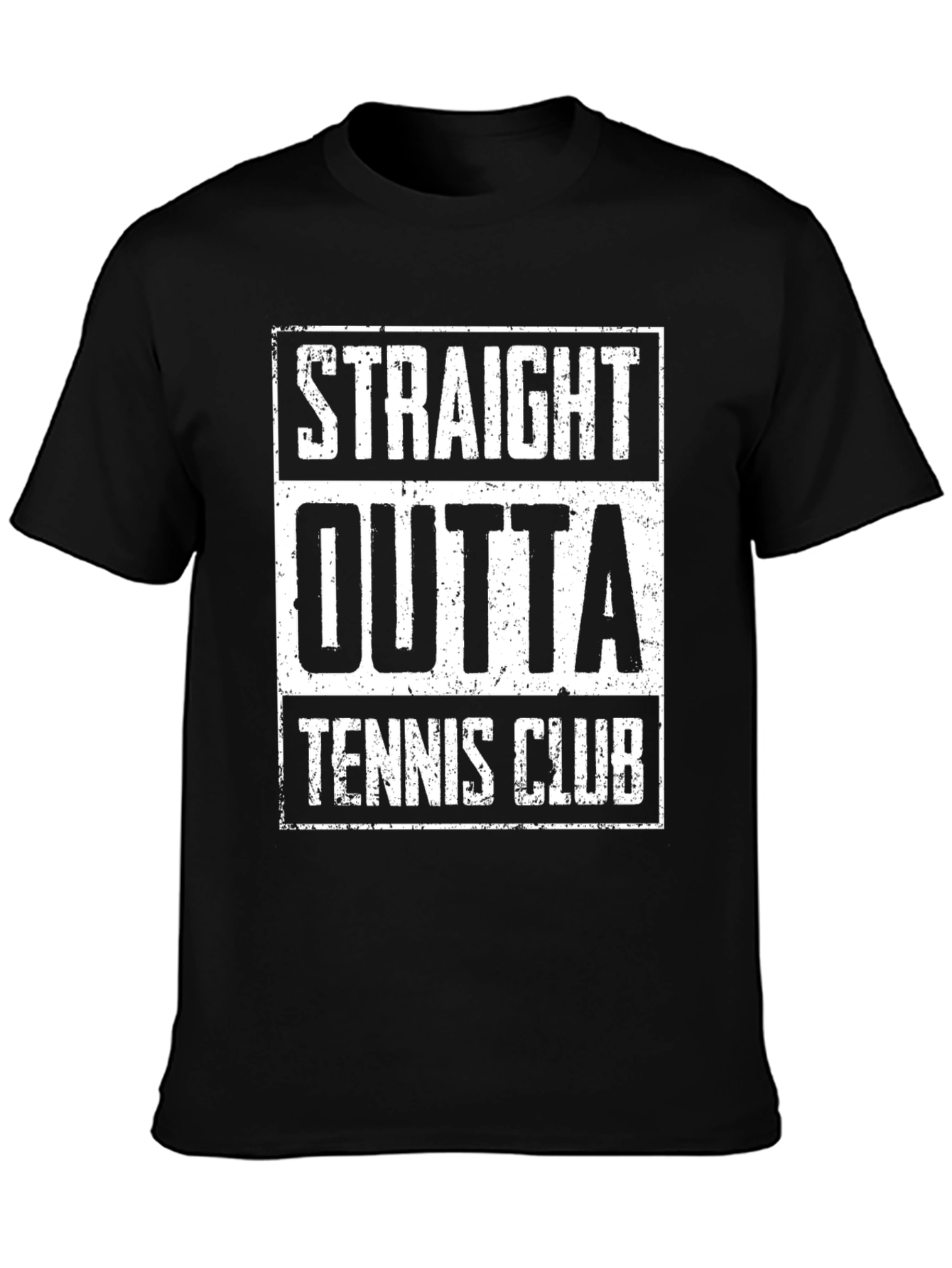 Straight Outta Tennis Club Black Graphic Tee