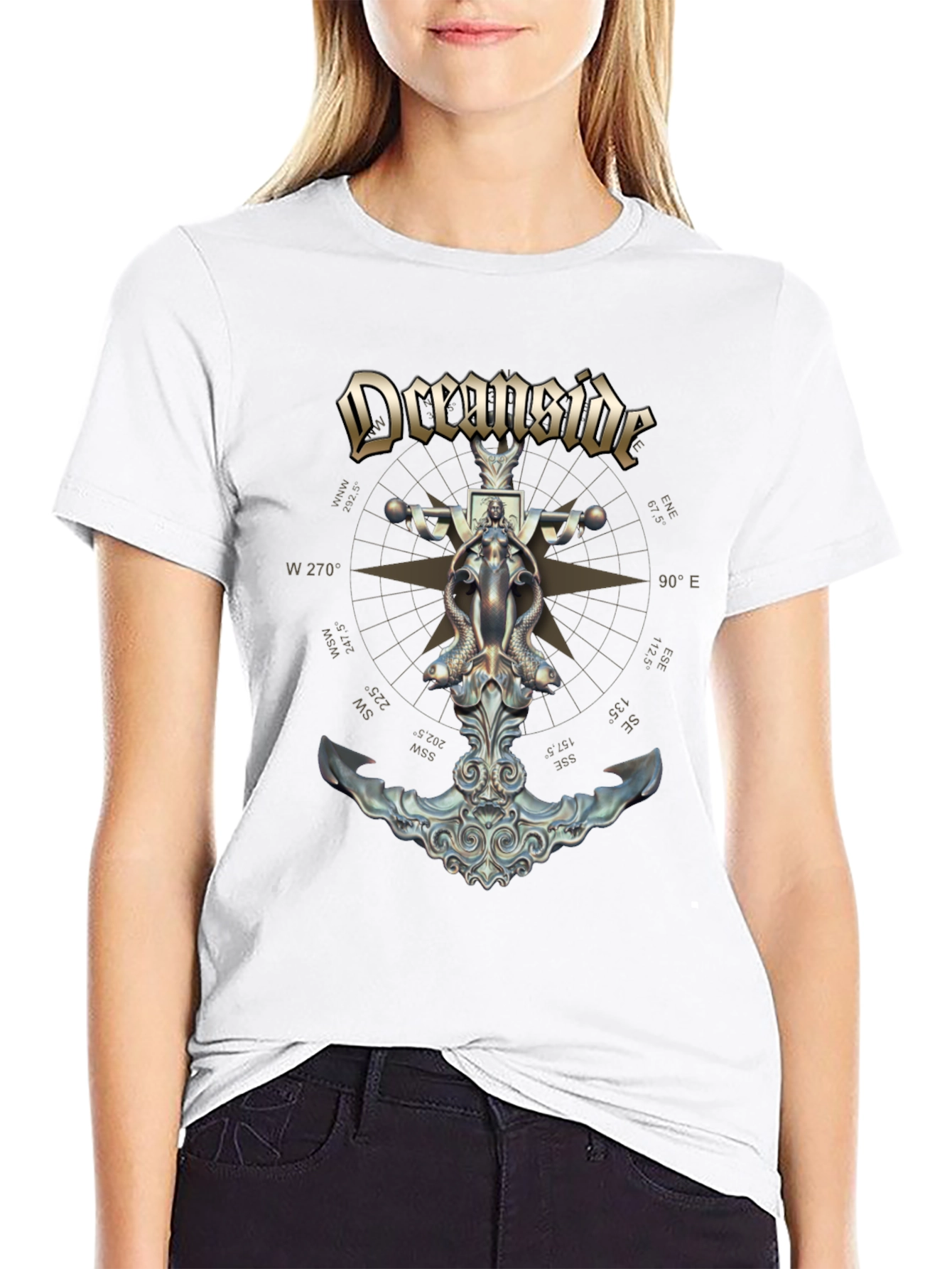 Oceanside Anchor Compass Graphic T-Shirt