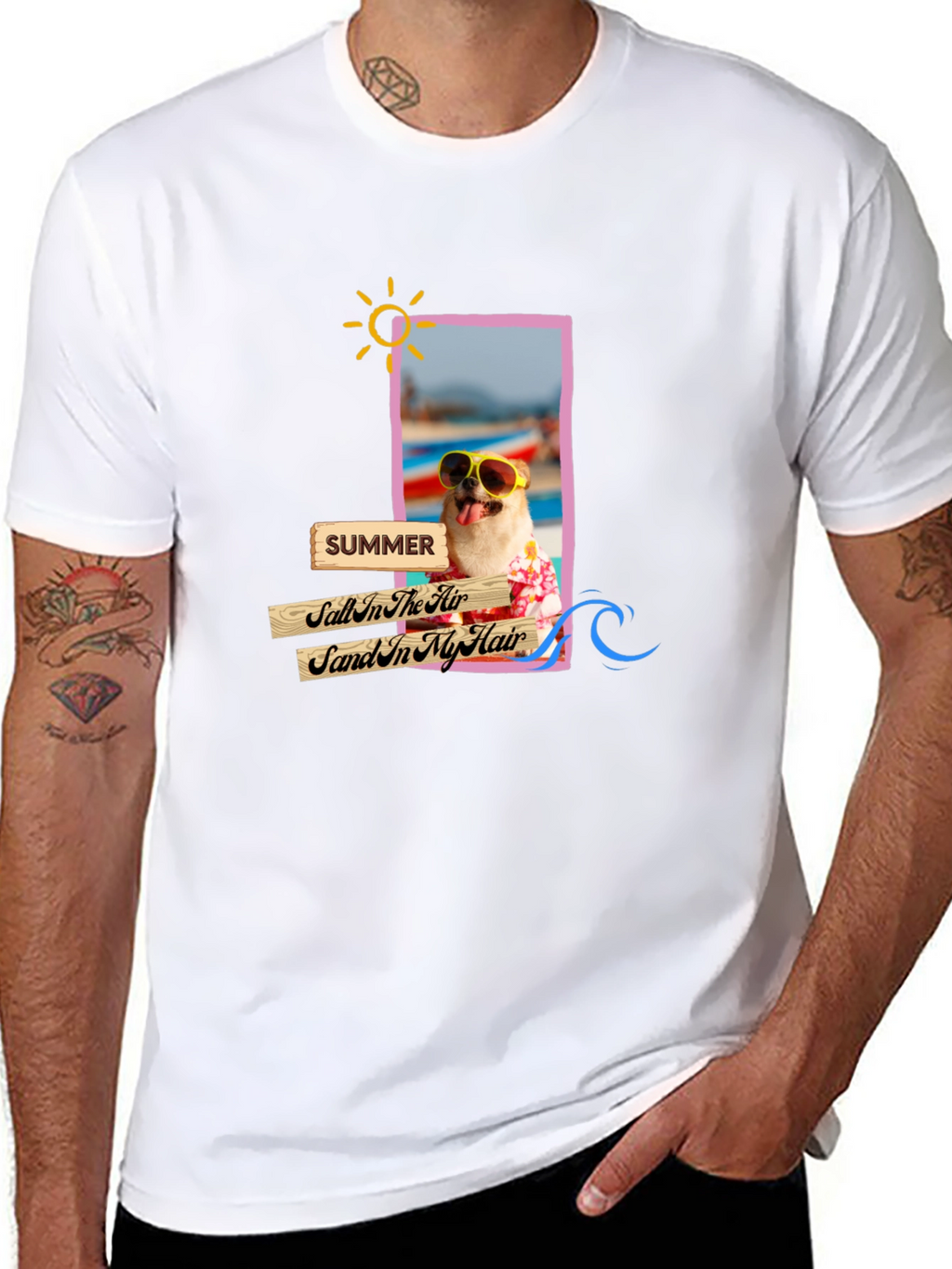 Summer Dog Graphic T-Shirt - Vacation Vibes!