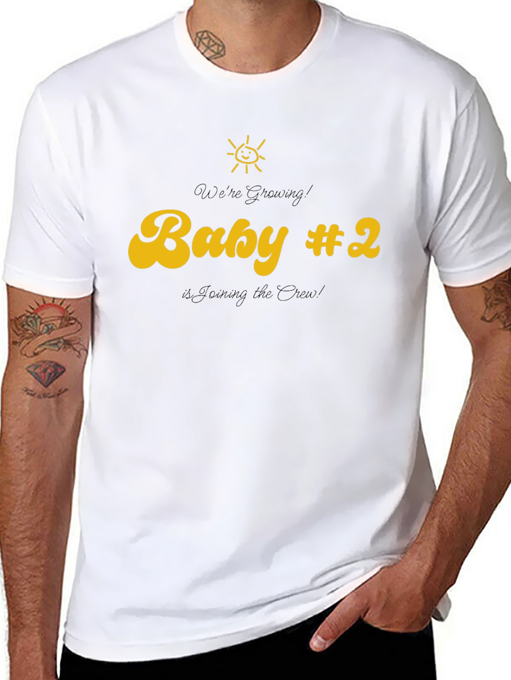 Baby #2 Announcement T-Shirt - Joining the Crew!