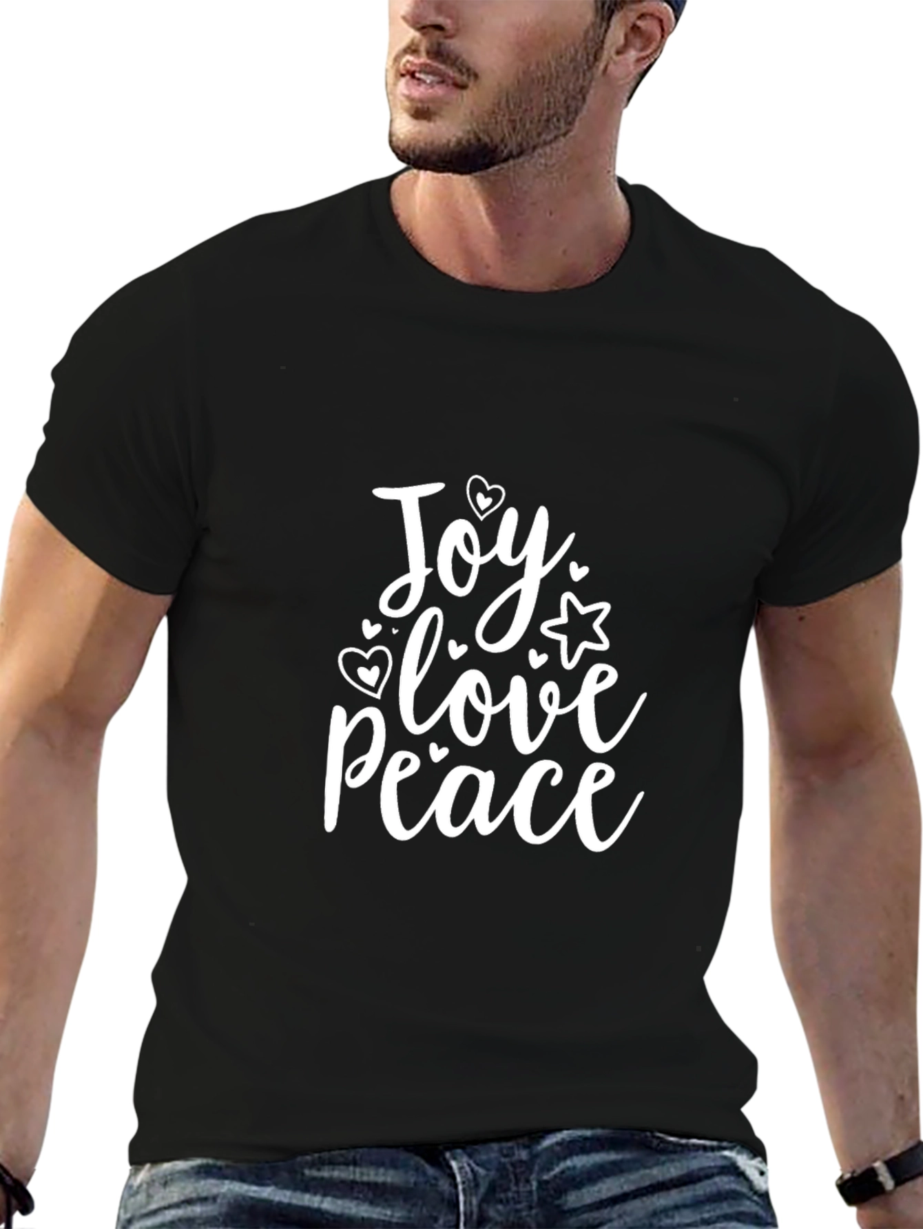 Joy Love Peace T-Shirt - Black Casual Tee