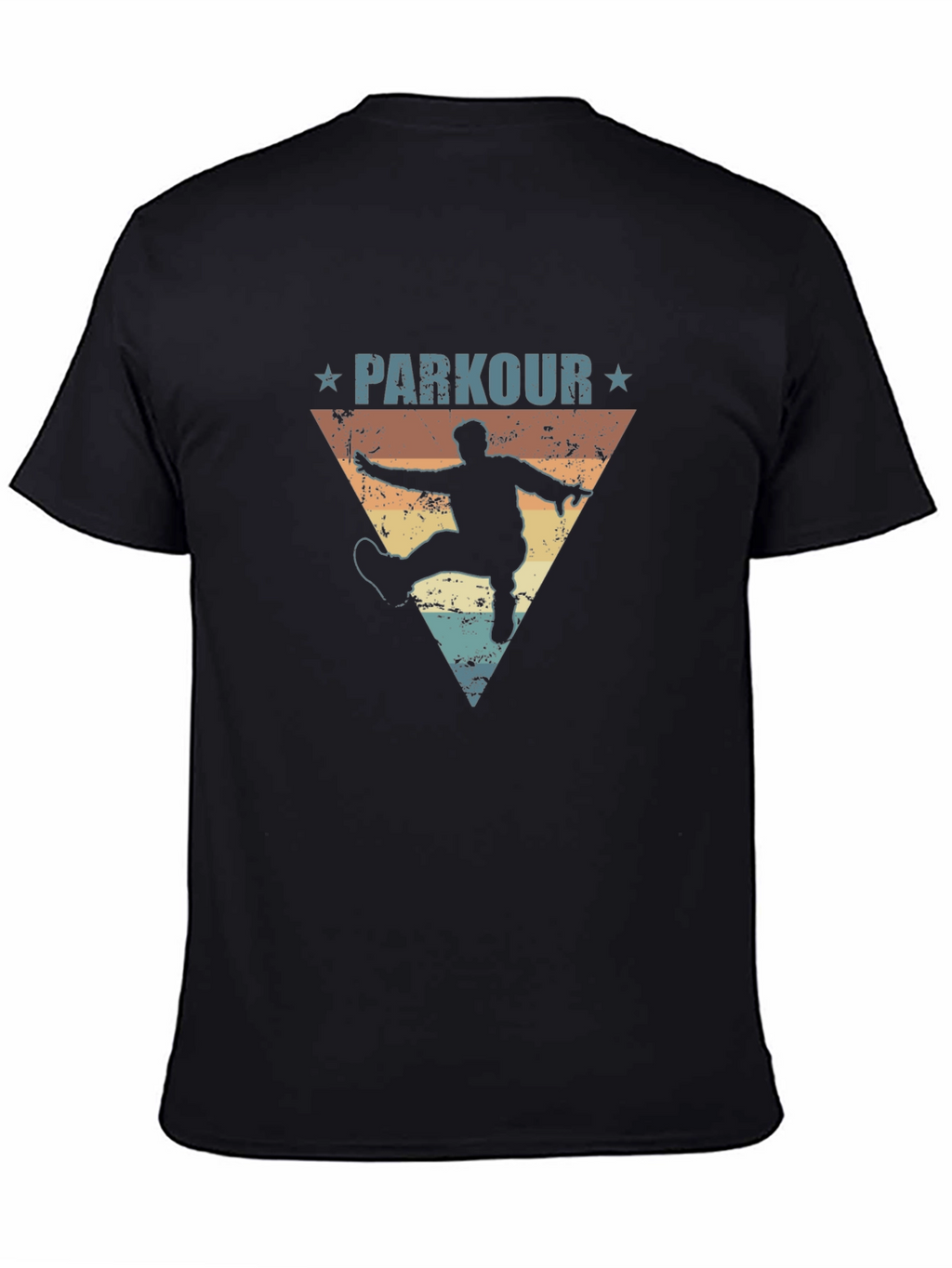 Parkour Retro Graphic Tee - Athletic Black T-Shirt