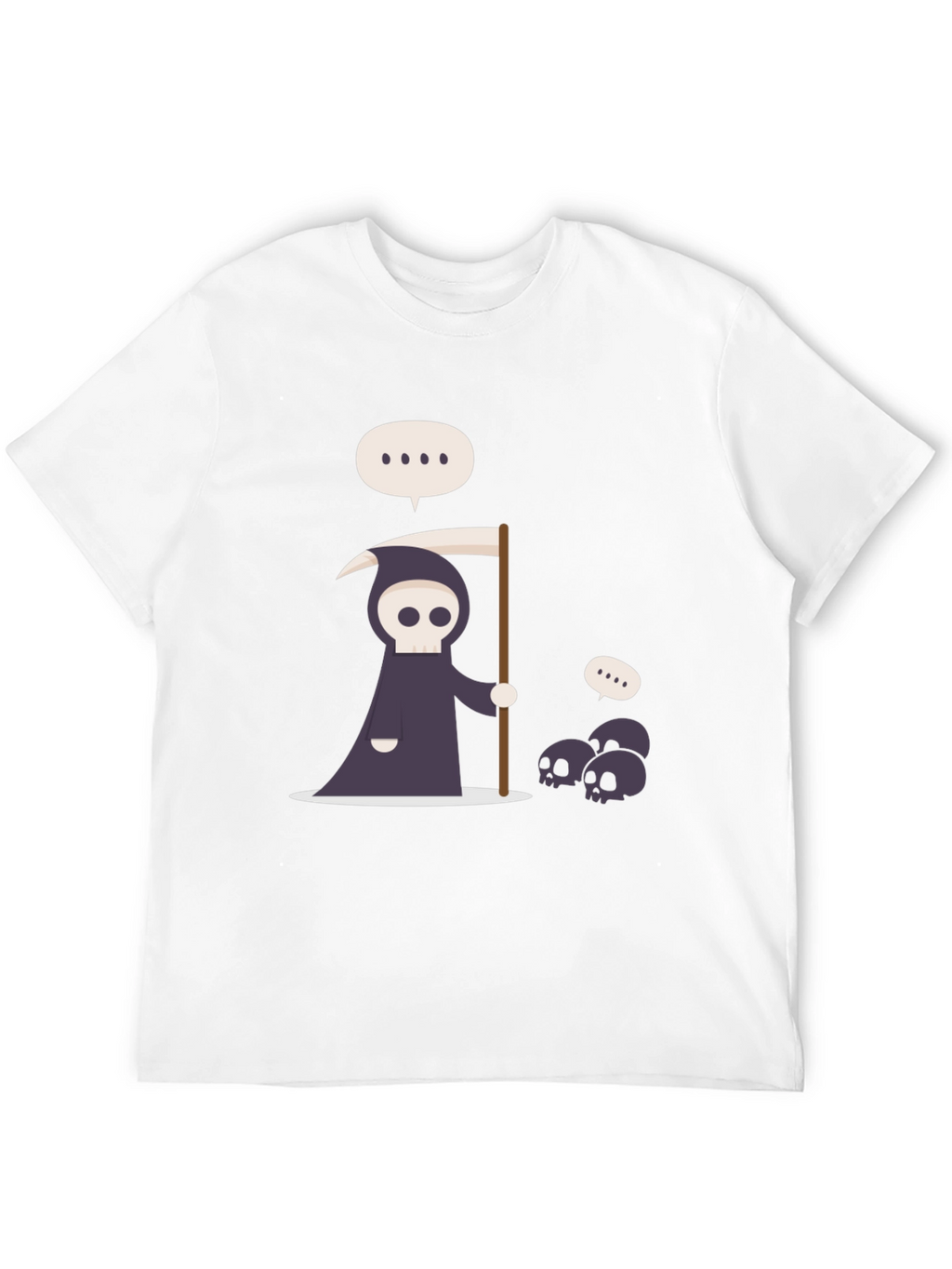 Cartoon Grim Reaper Black T-Shirt