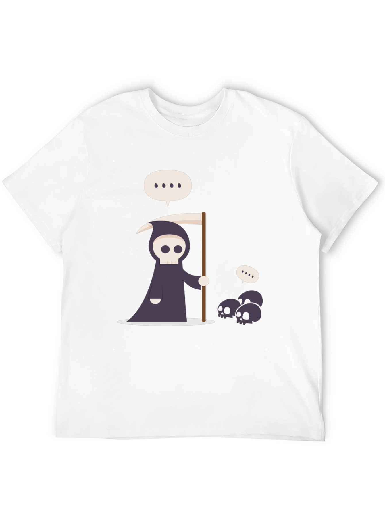 Cartoon Grim Reaper Black T-Shirt