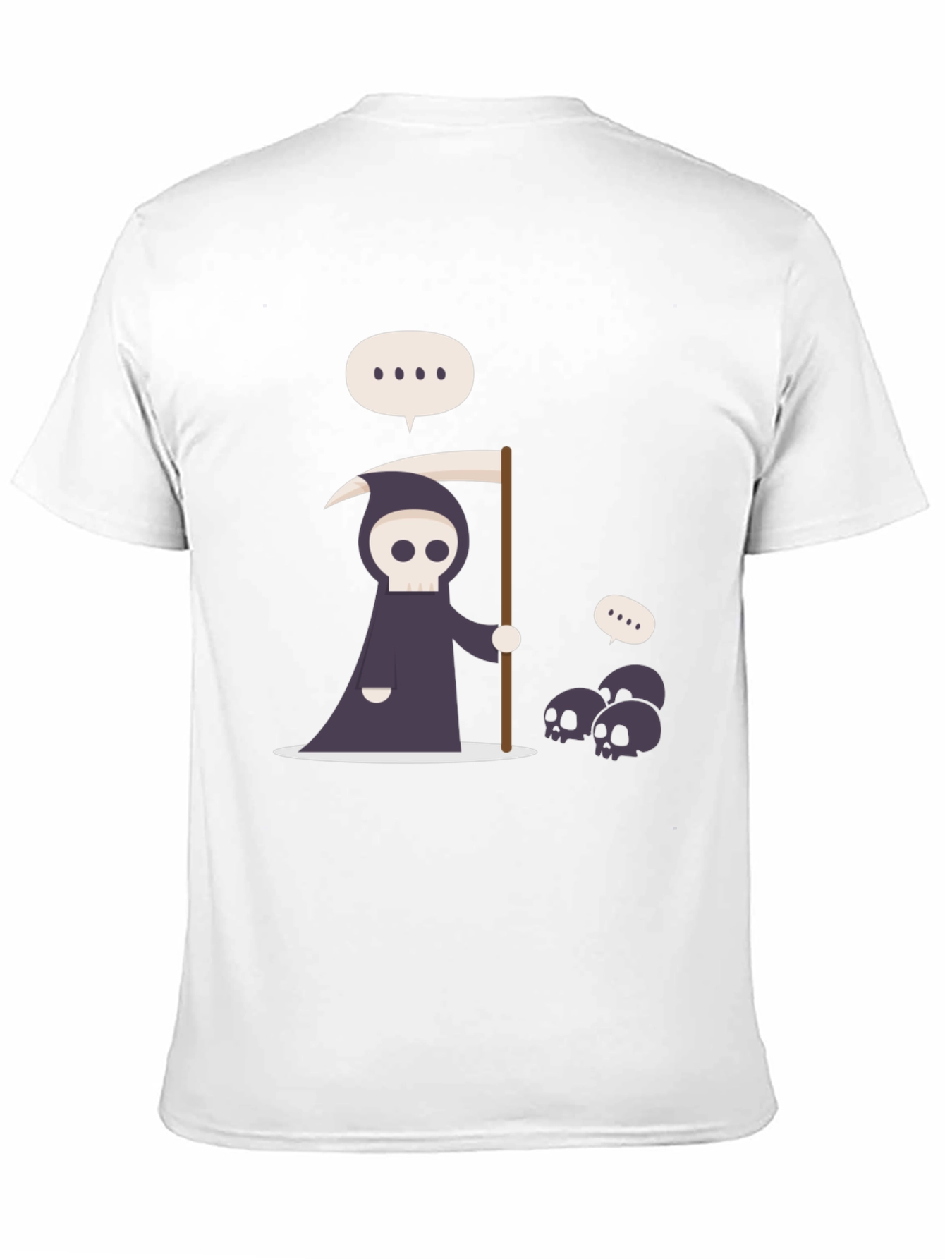 Cartoon Grim Reaper Black T-Shirt