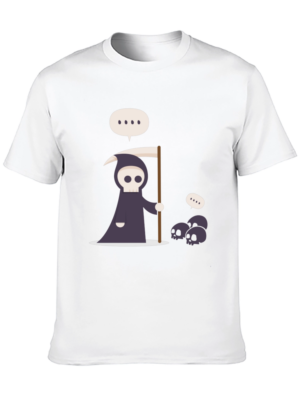 Cartoon Grim Reaper Black T-Shirt