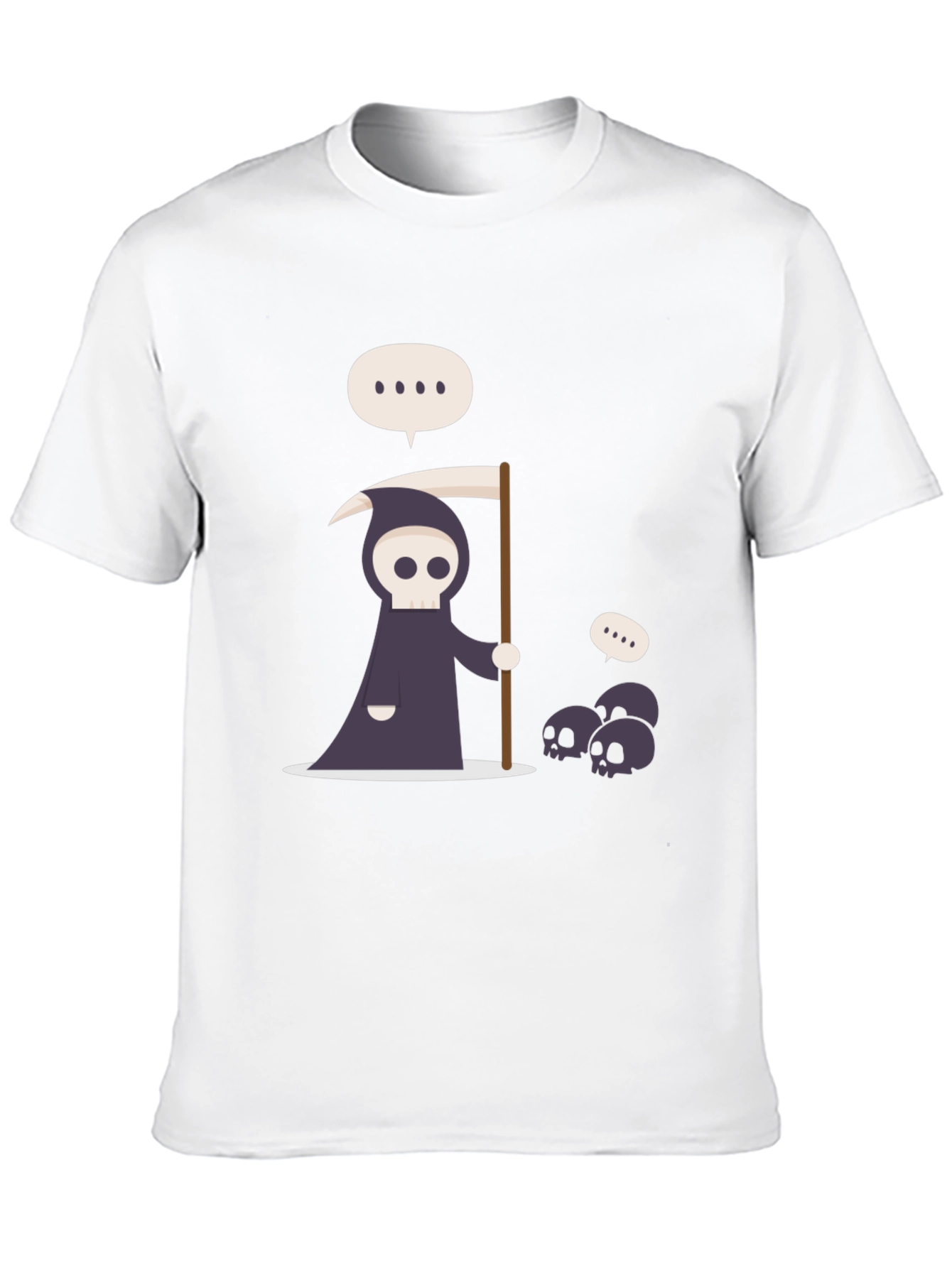 Cartoon Grim Reaper Black T-Shirt