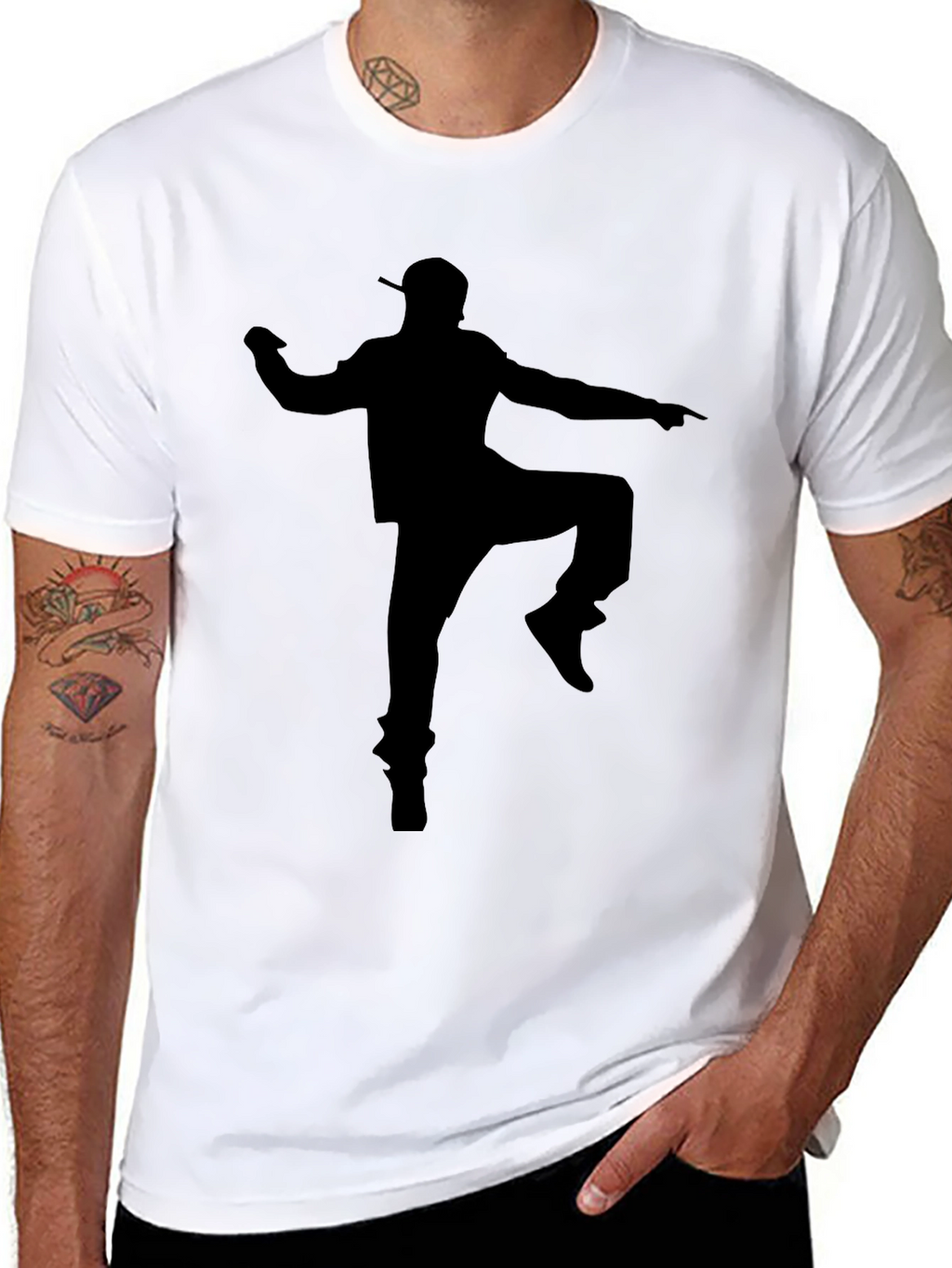 Silhouette Dancer Graphic Tee - Cool Black Cotton T-Shirt
