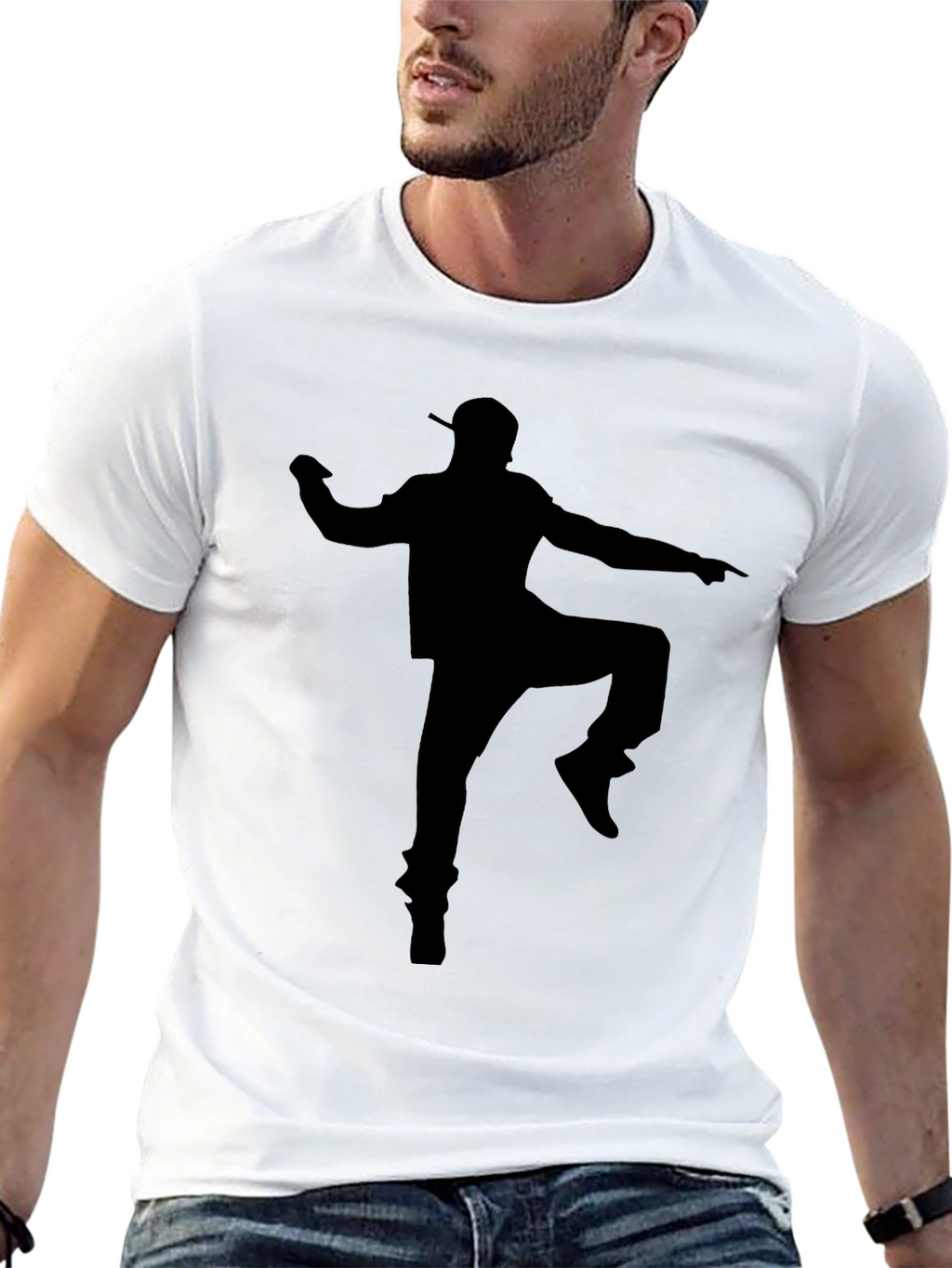 Silhouette Dancer Graphic Tee - Cool Black Cotton T-Shirt