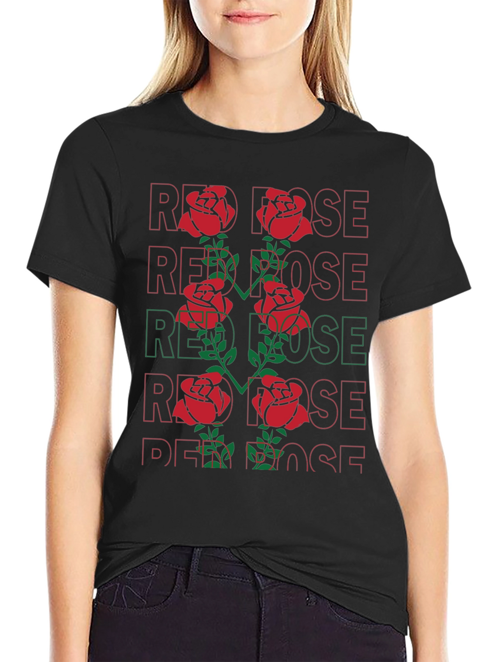 Red Rose Graphic Tee - Bold Floral Statement