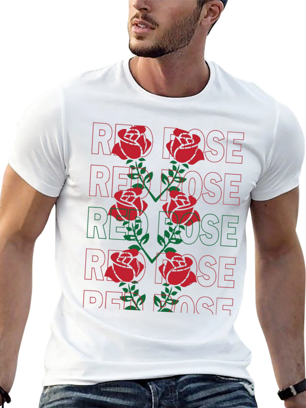 Red Rose Graphic Tee - Bold Floral Statement