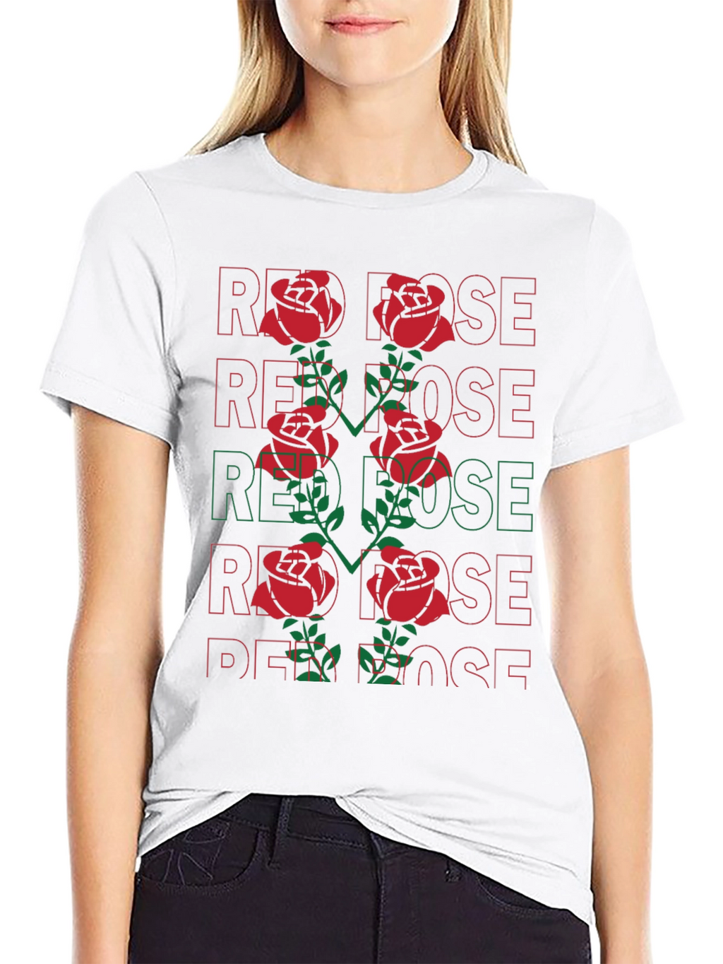 Red Rose Graphic Tee - Bold Floral Statement