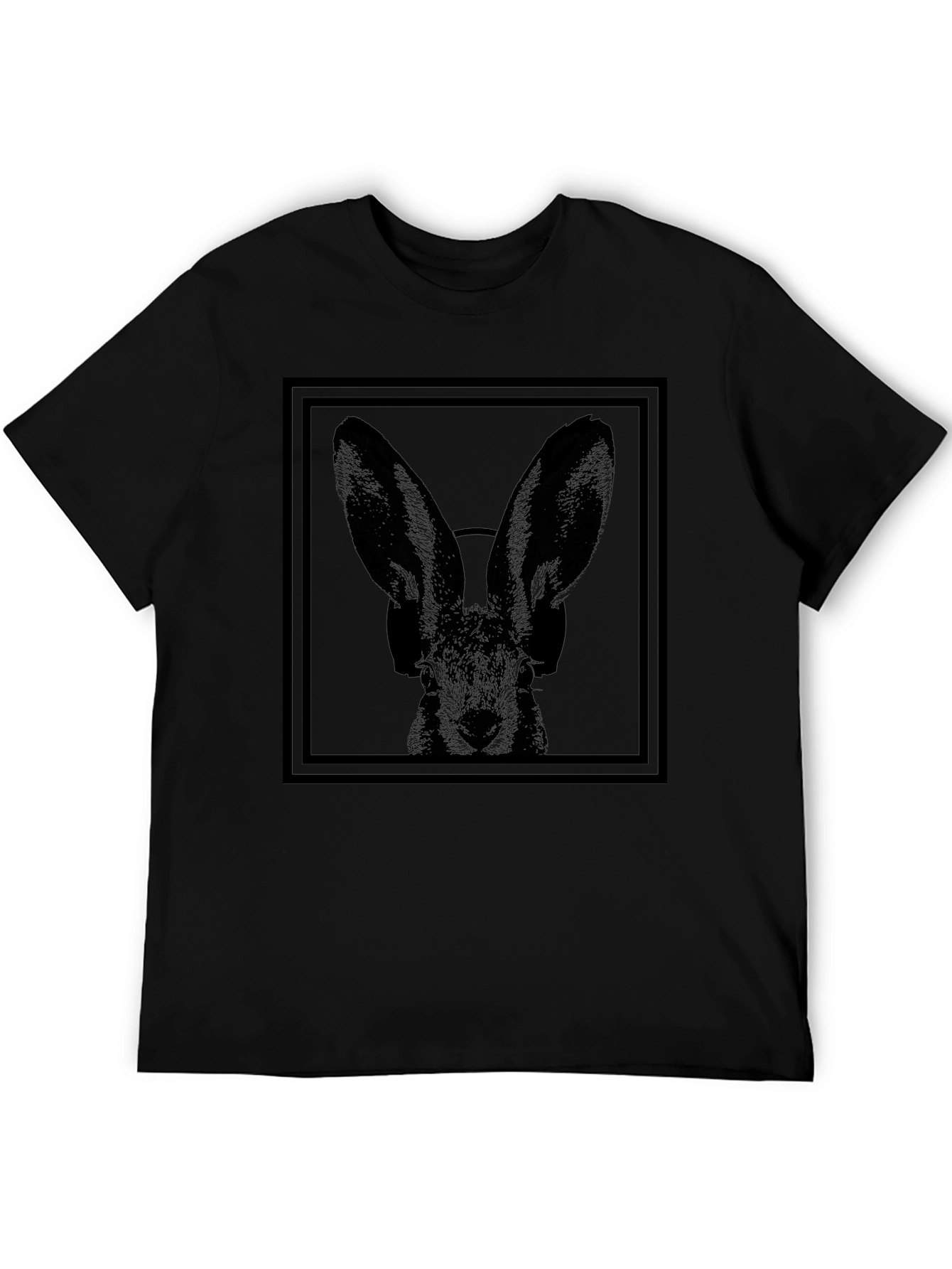 Rabbit DJ Graphic T-Shirt - Black