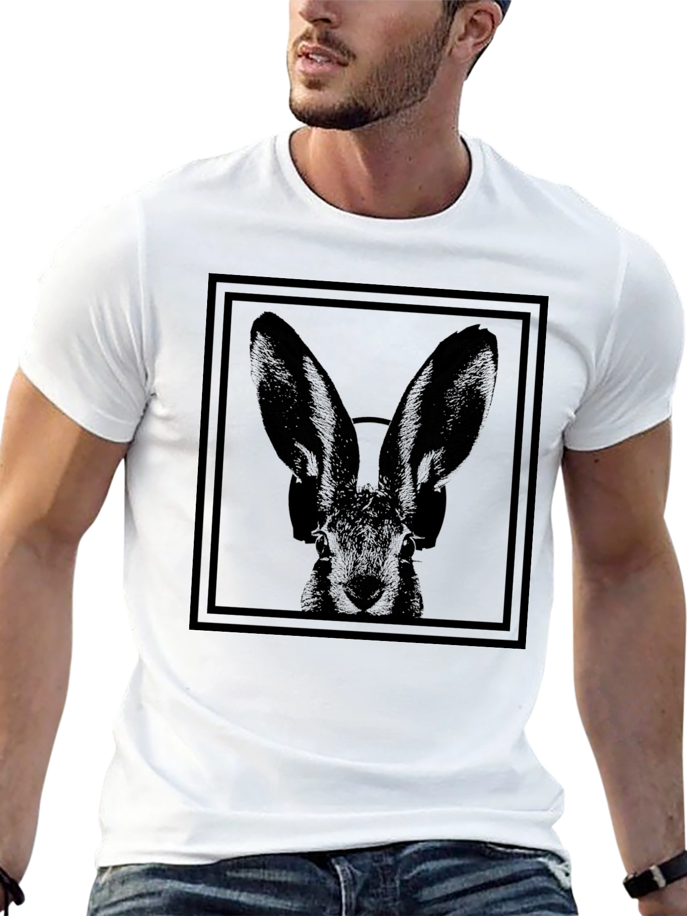 Rabbit DJ Graphic T-Shirt - Black