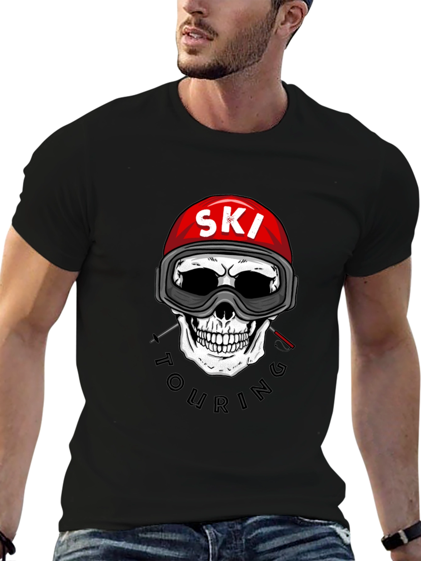 Ski Touring Skull Graphic Tee - Adventure Ready