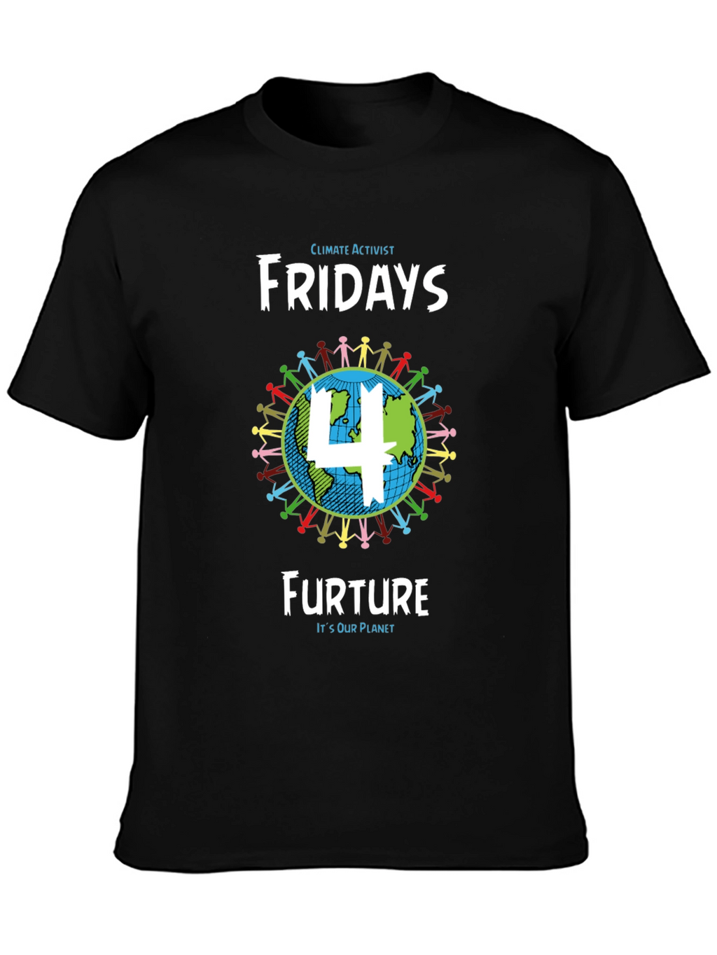 Climate Activist Fridays 4 Future Black T-Shirt