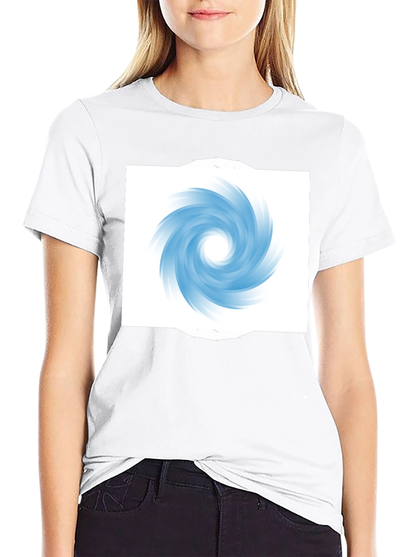 Black T-Shirt with Abstract Swirl Design