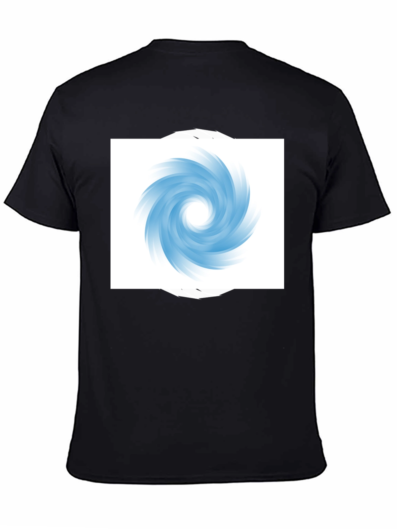 Black T-Shirt with Abstract Swirl Design