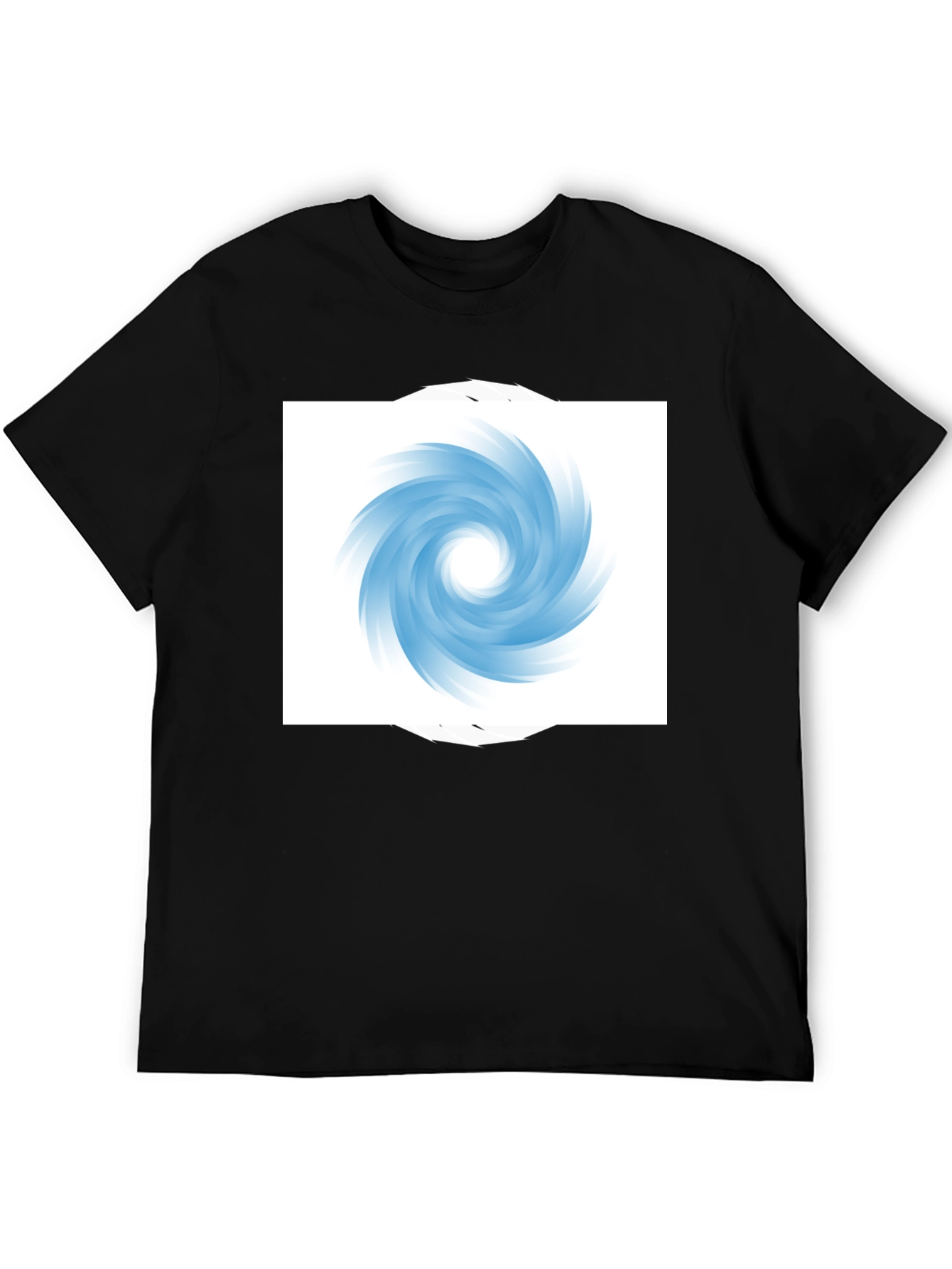 Black T-Shirt with Abstract Swirl Design