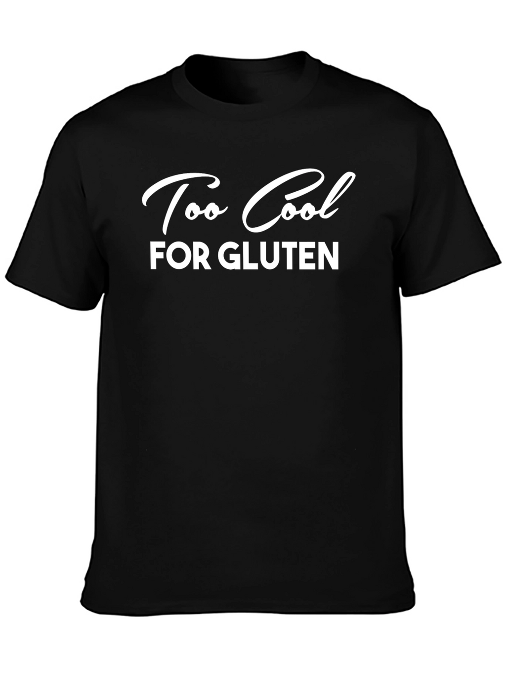 Too Cool For Gluten Black Graphic T-Shirt