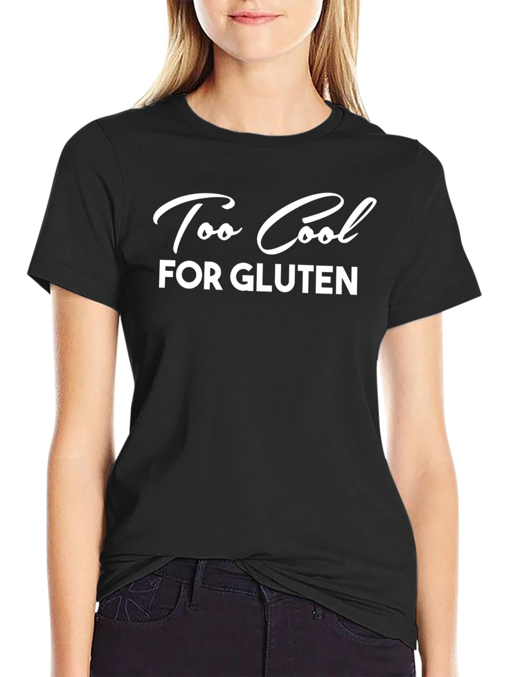 Too Cool For Gluten Black Graphic T-Shirt