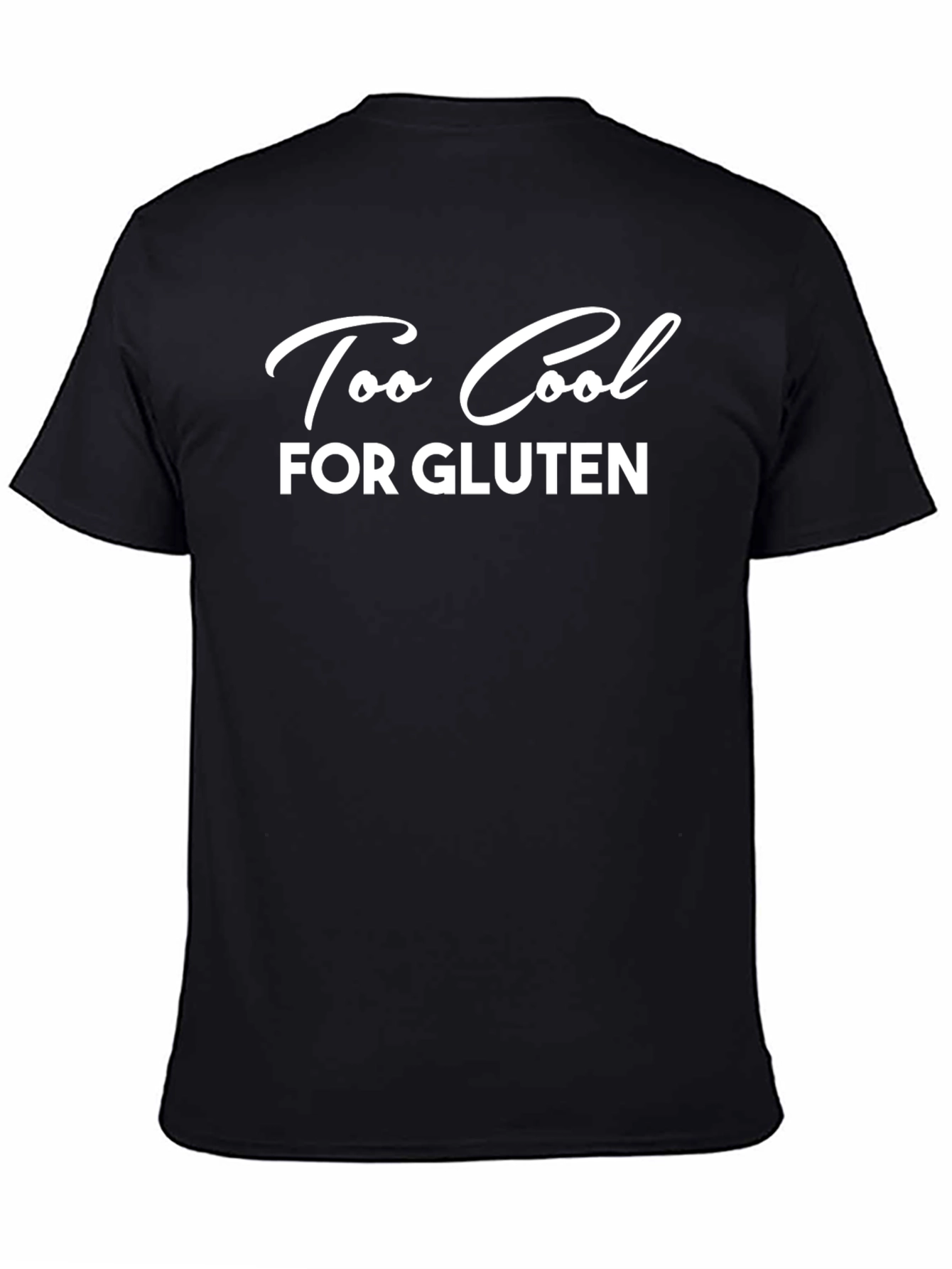 Too Cool For Gluten Black Graphic T-Shirt