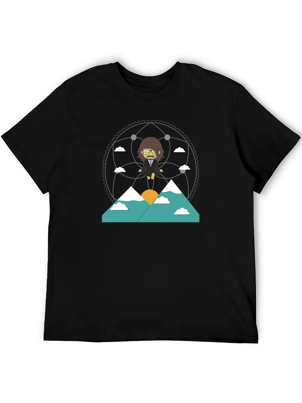 Zen Mountain Cartoon Graphic Tee