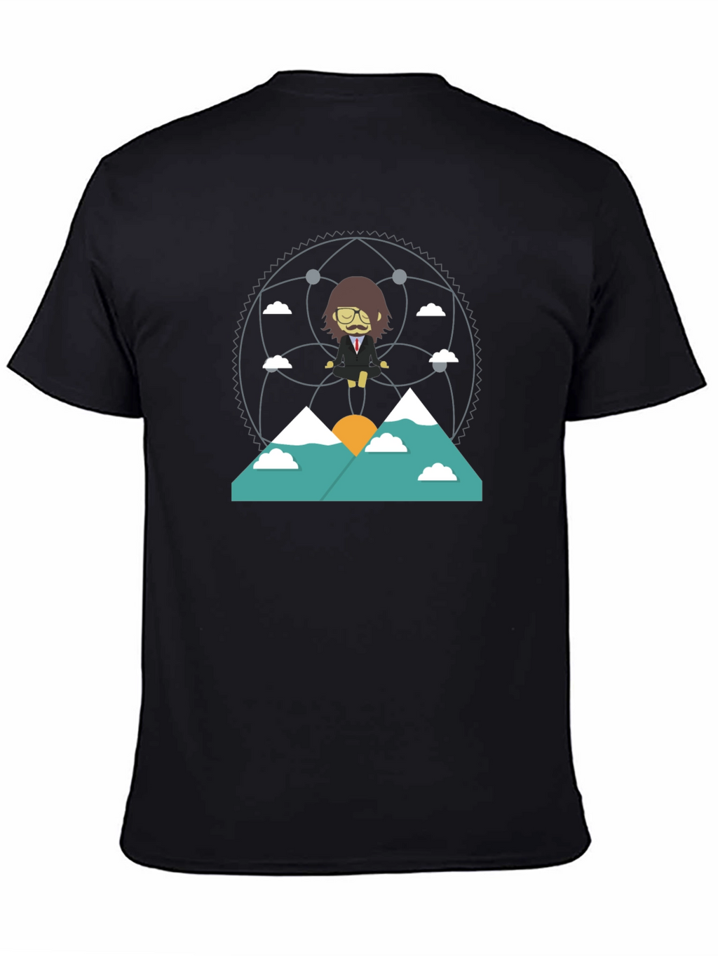 Zen Mountain Cartoon Graphic Tee