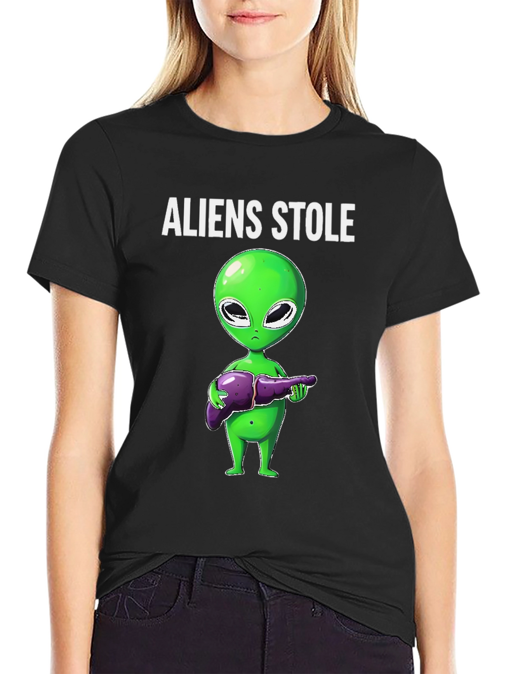 Aliens Stole My Liver Graphic T-Shirt