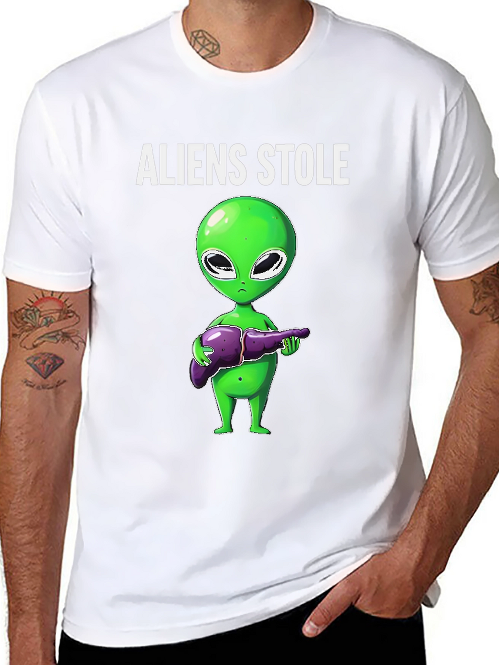 Aliens Stole My Liver Graphic T-Shirt