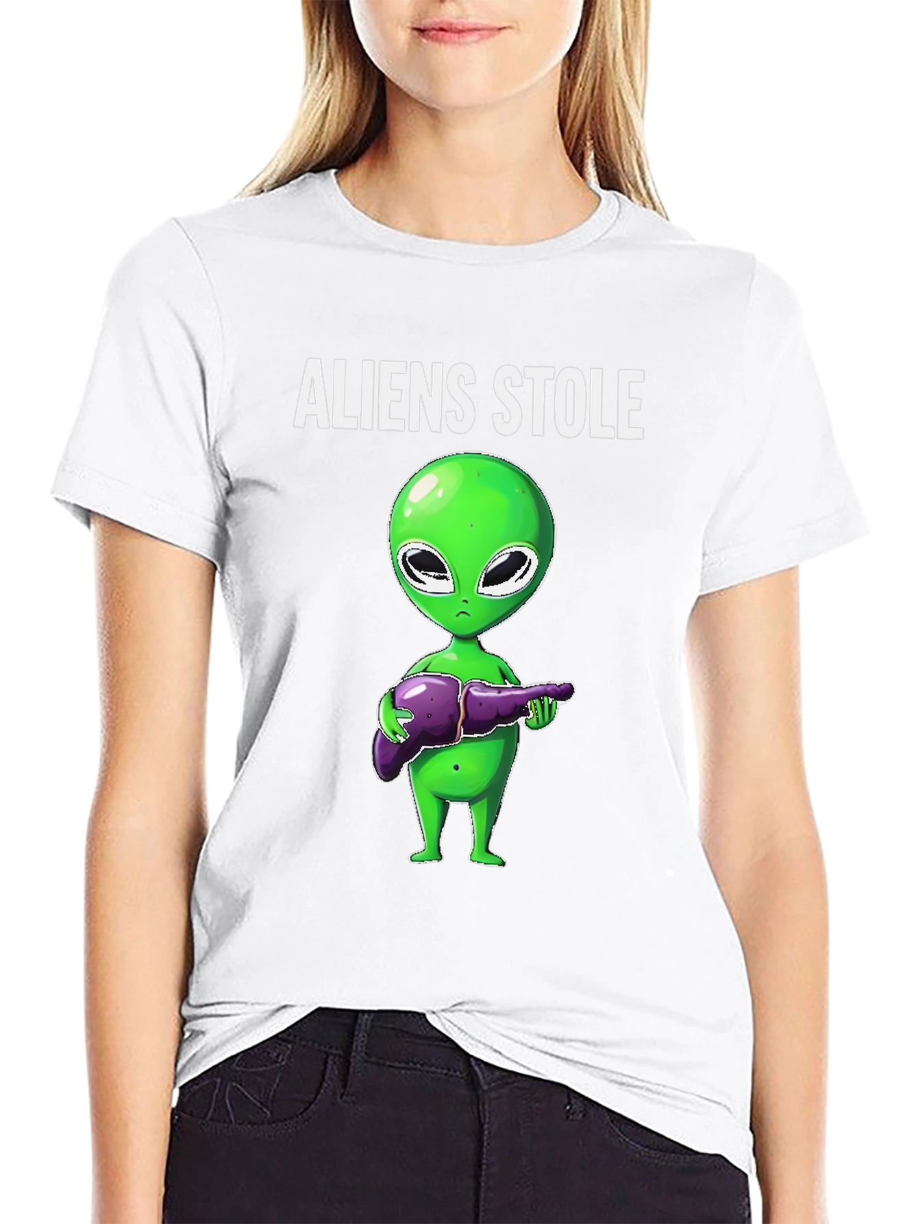 Aliens Stole My Liver Graphic T-Shirt
