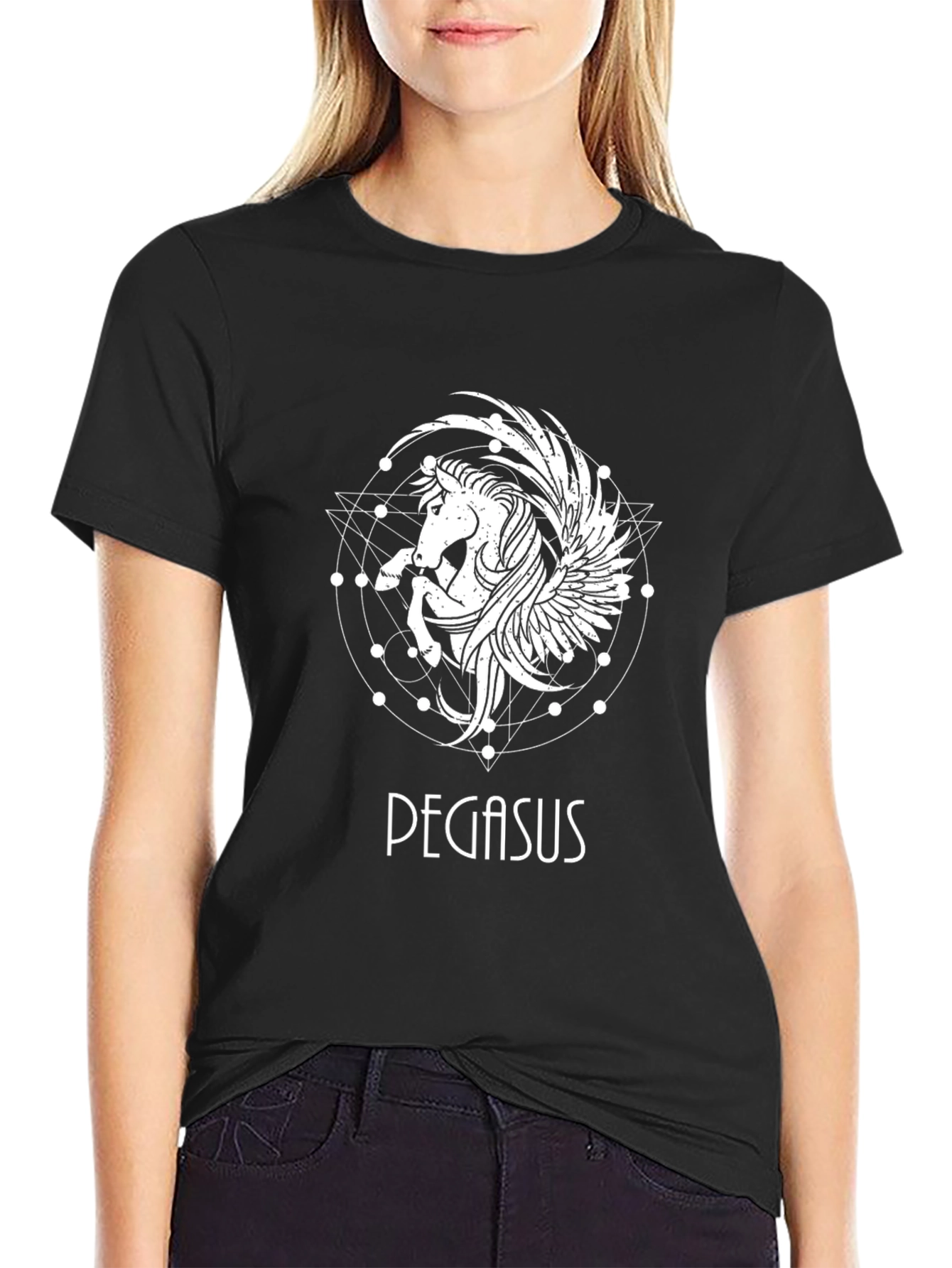 Pegasus Graphic Tee - Stylish Black T-Shirt