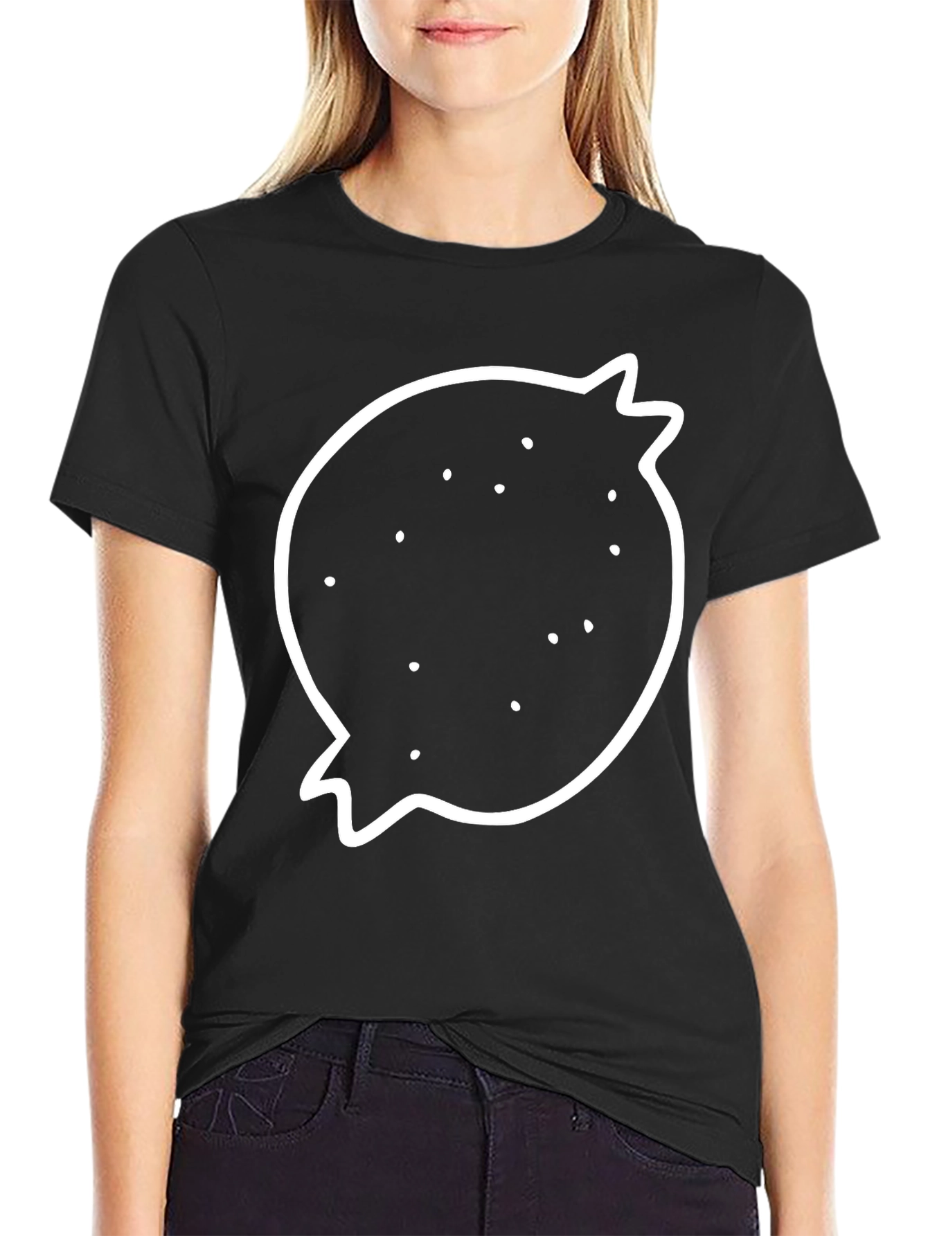 Pomegranate Graphic T-Shirt - Black Crew Neck
