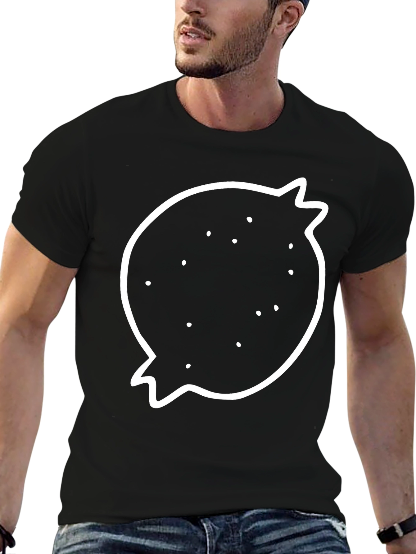 Pomegranate Graphic T-Shirt - Black Crew Neck
