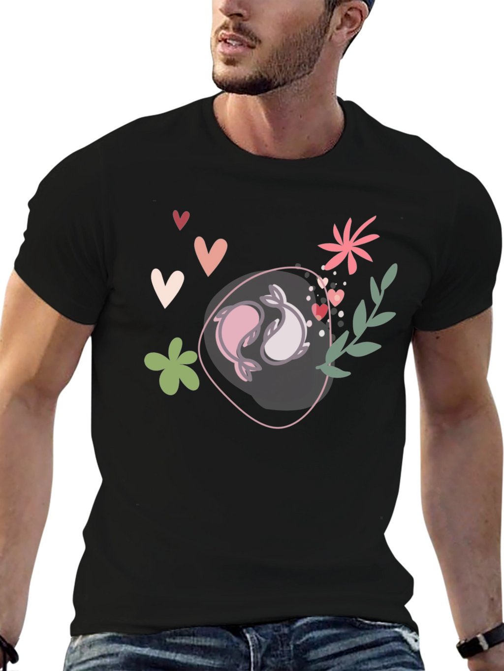 Yin Yang Dolphins Graphic Tee