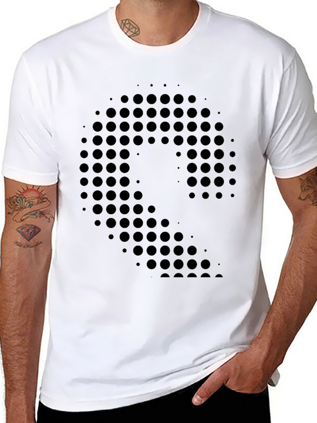 Modern Graphic Print Black T-Shirt