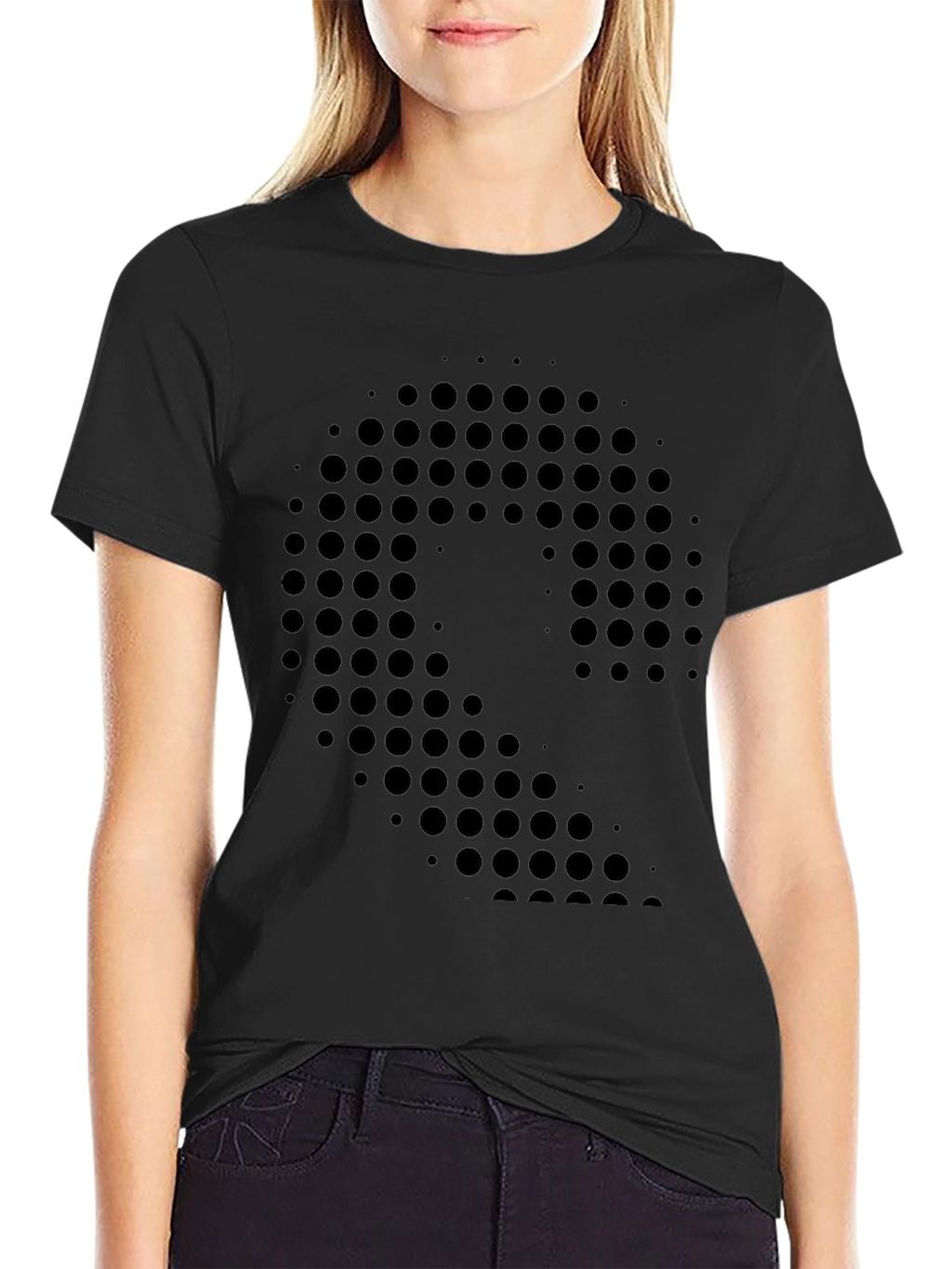 Modern Graphic Print Black T-Shirt