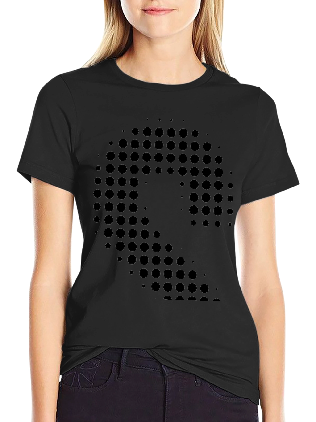 Modern Graphic Print Black T-Shirt