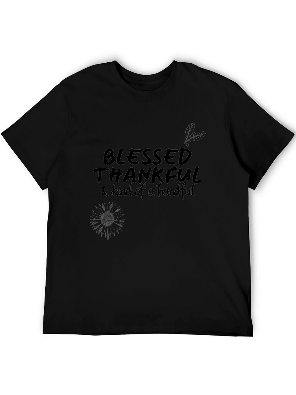 Blessed Thankful Graphic Tee - Black