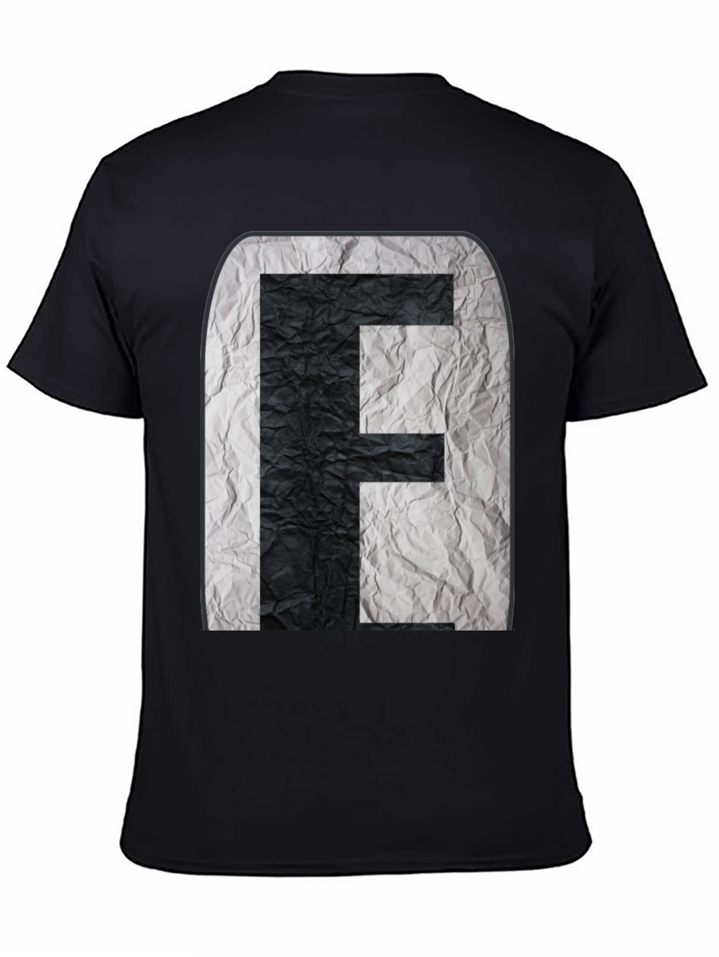 Abstract Initial F Graphic Black Tee