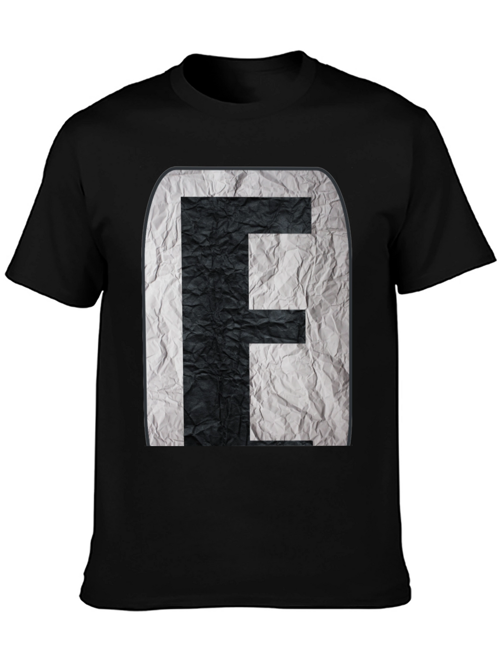 Abstract Initial F Graphic Black Tee
