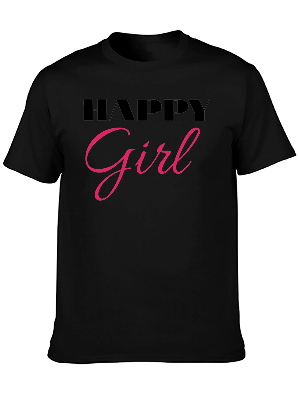 Happy Girl Black T-Shirt