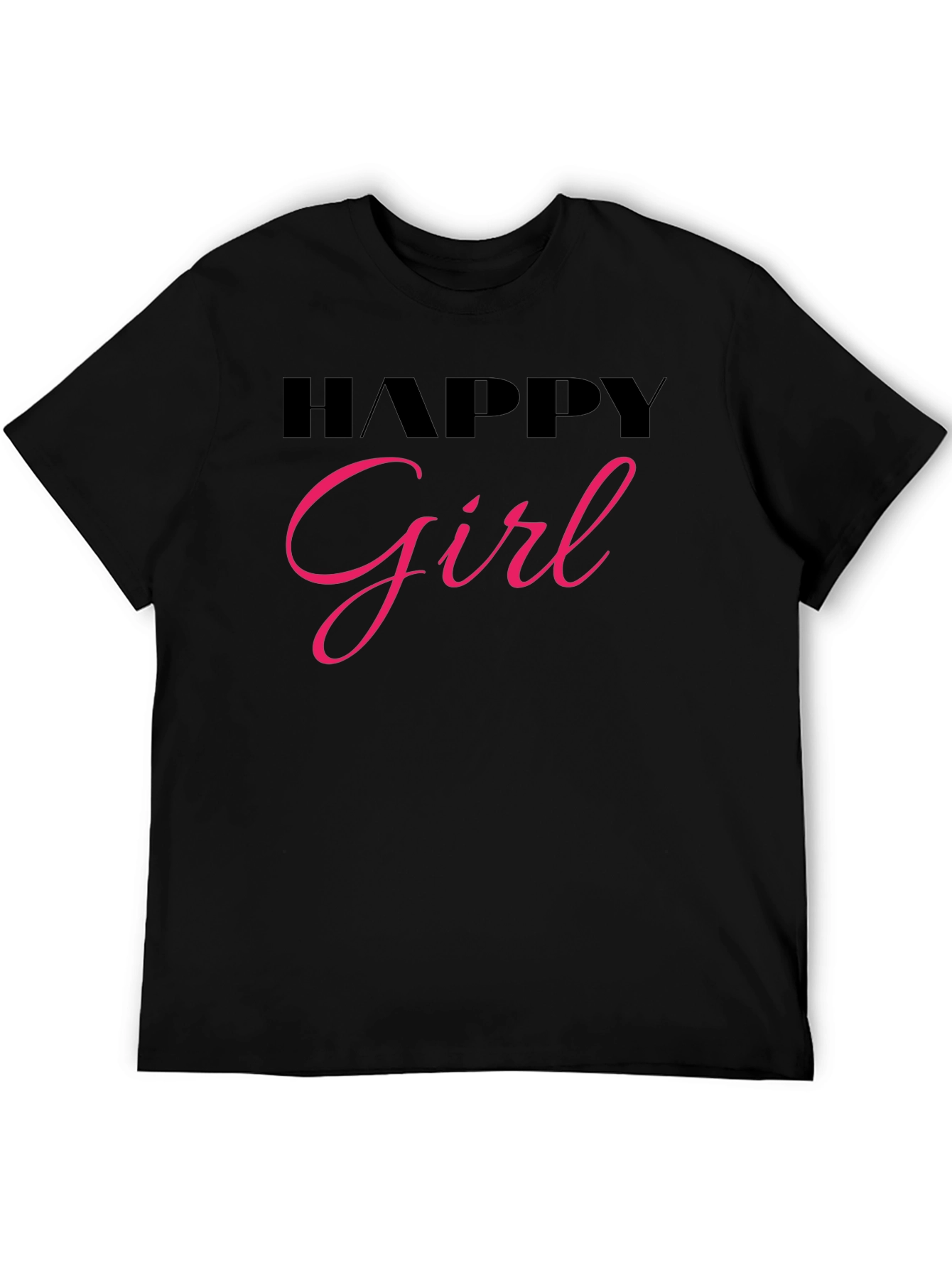 Happy Girl Black T-Shirt