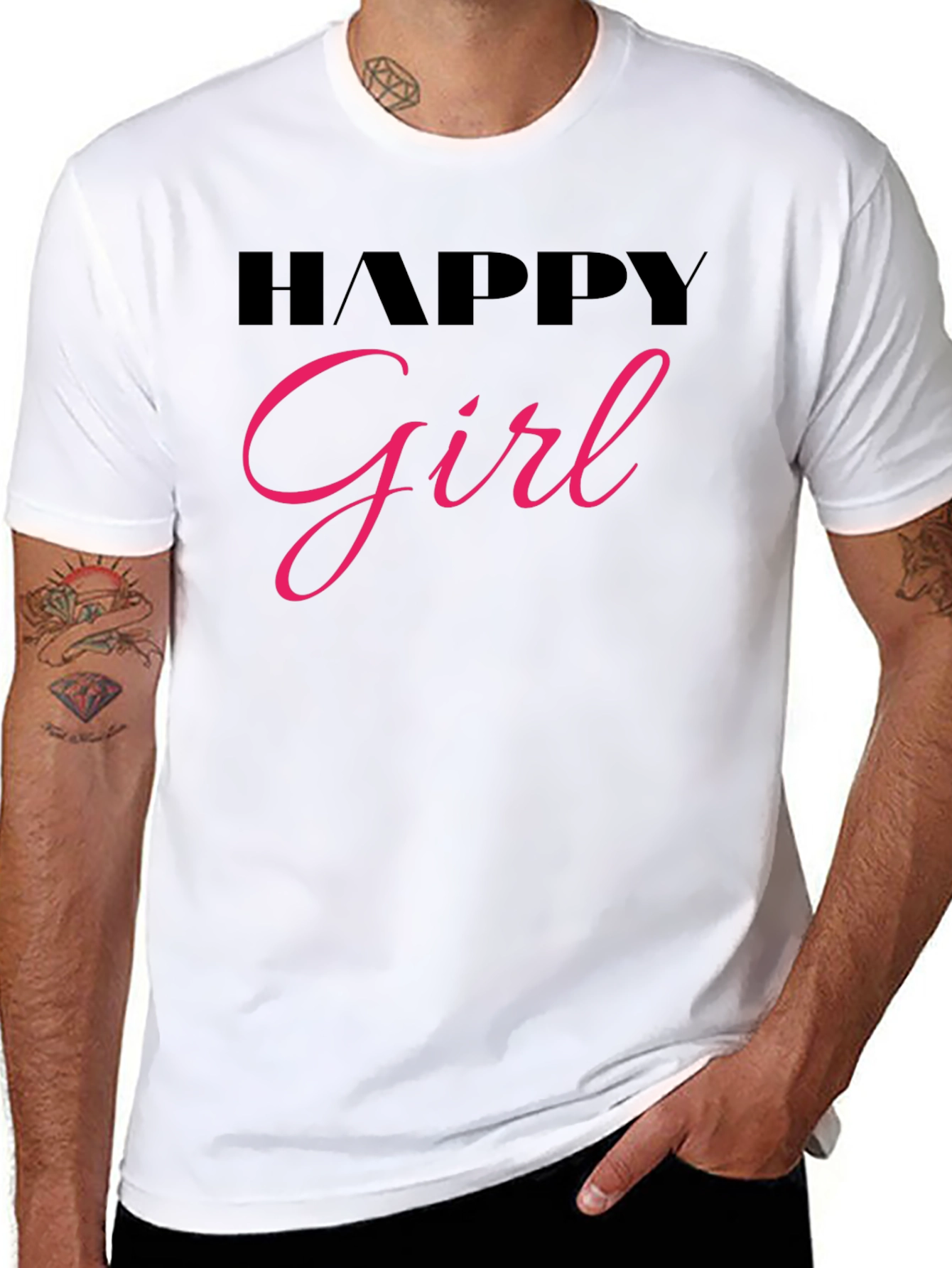 Happy Girl Black T-Shirt
