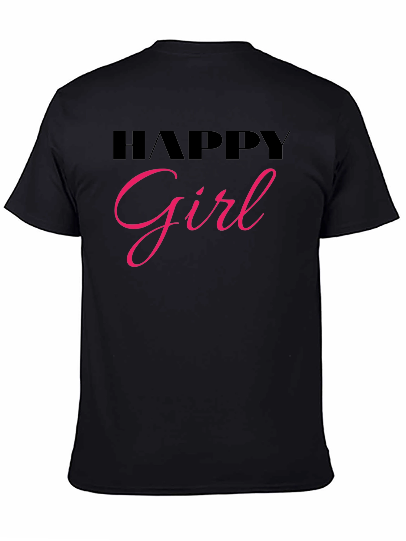 Happy Girl Black T-Shirt